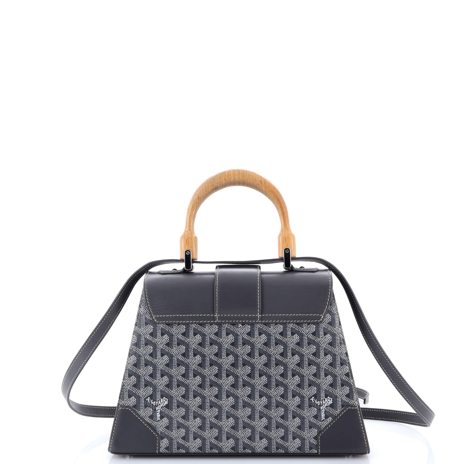 Goyard Saigon Top Handle Bag Coated Canvas with Leather PM