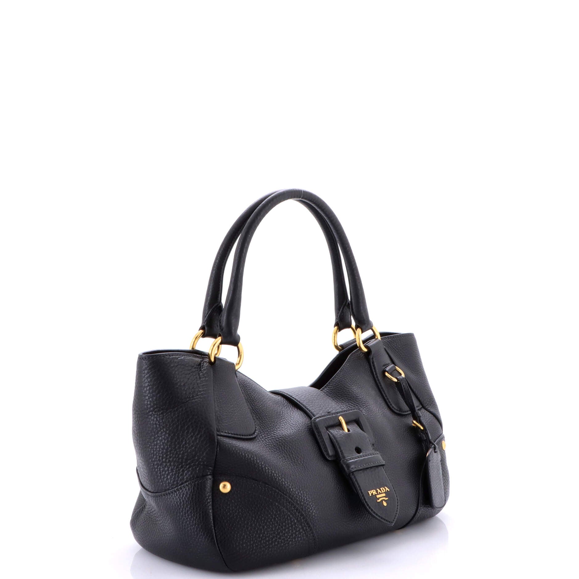 Prada Buckle Flap Tote Vitello Daino Medium
