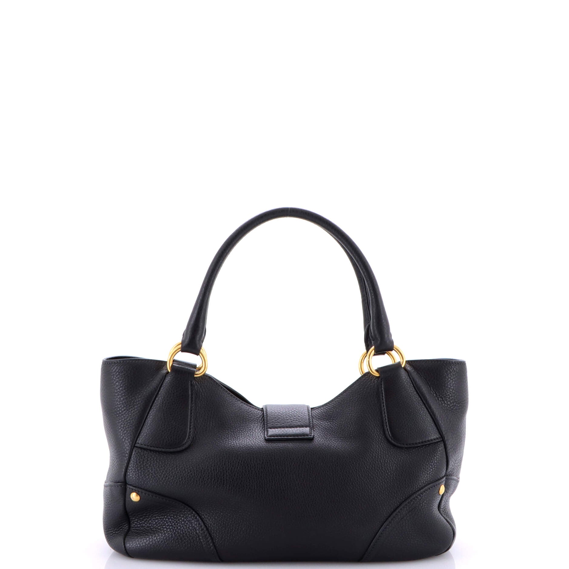 Prada Buckle Flap Tote Vitello Daino Medium