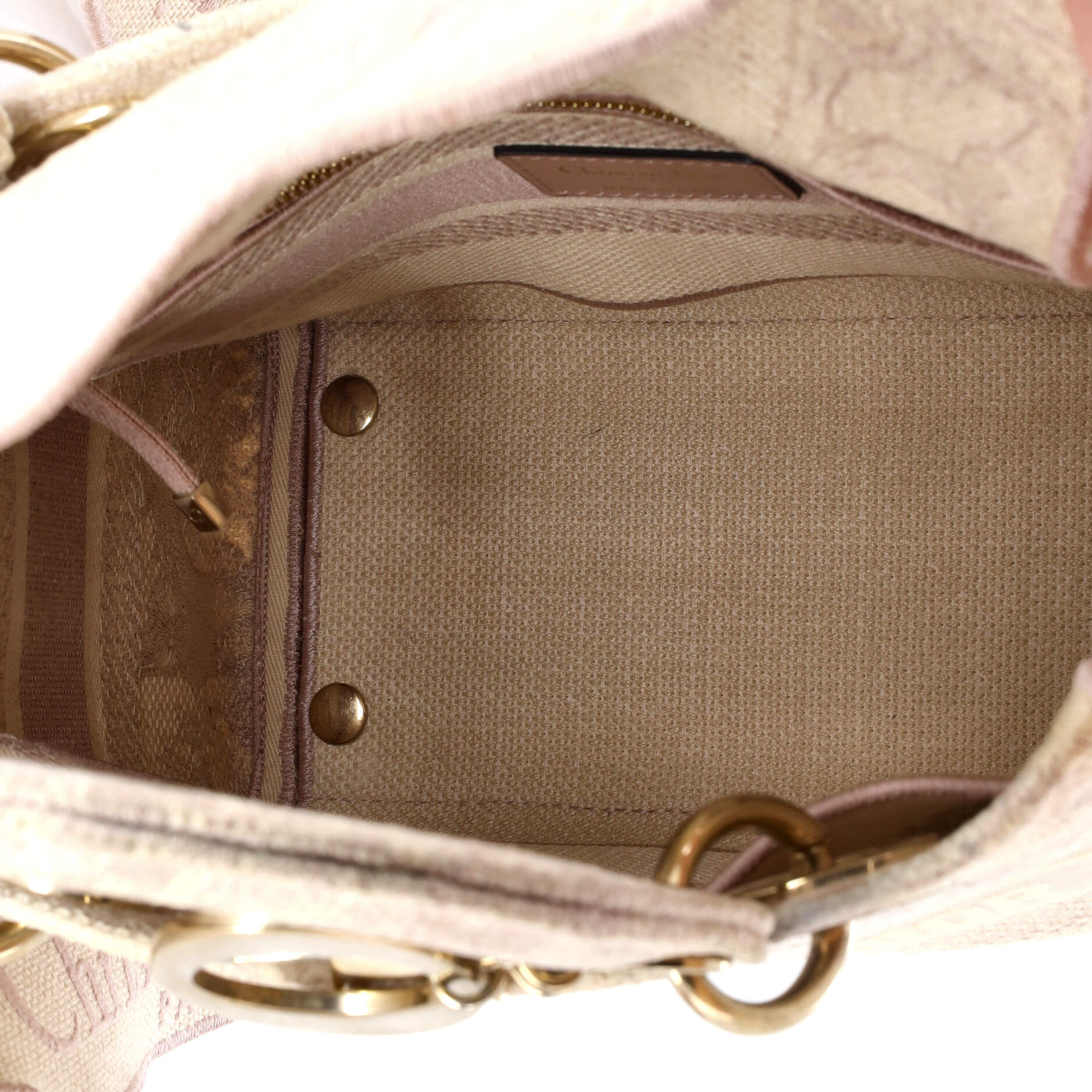 Christian Dior Toile de Jouy Lady D-Lite Bag Embroidered Canvas