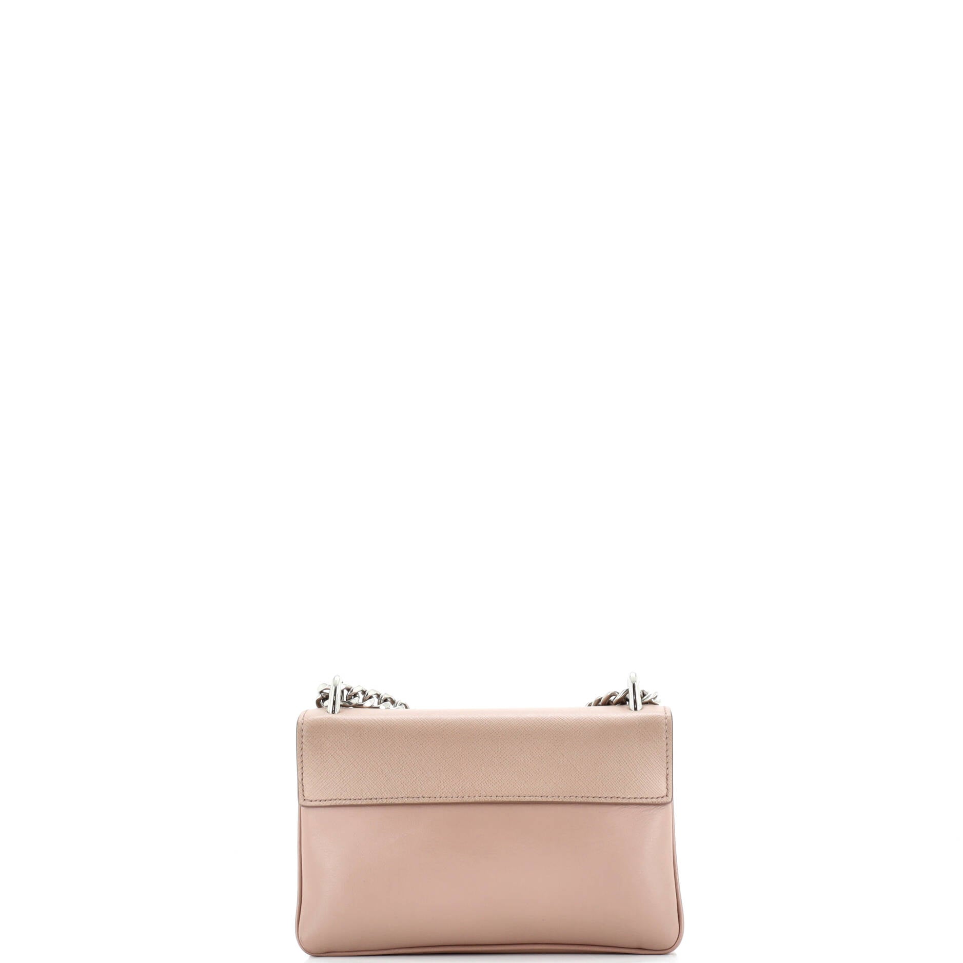 Prada Chain Flap Crossbody Bag Saffiano and Soft Calf Small