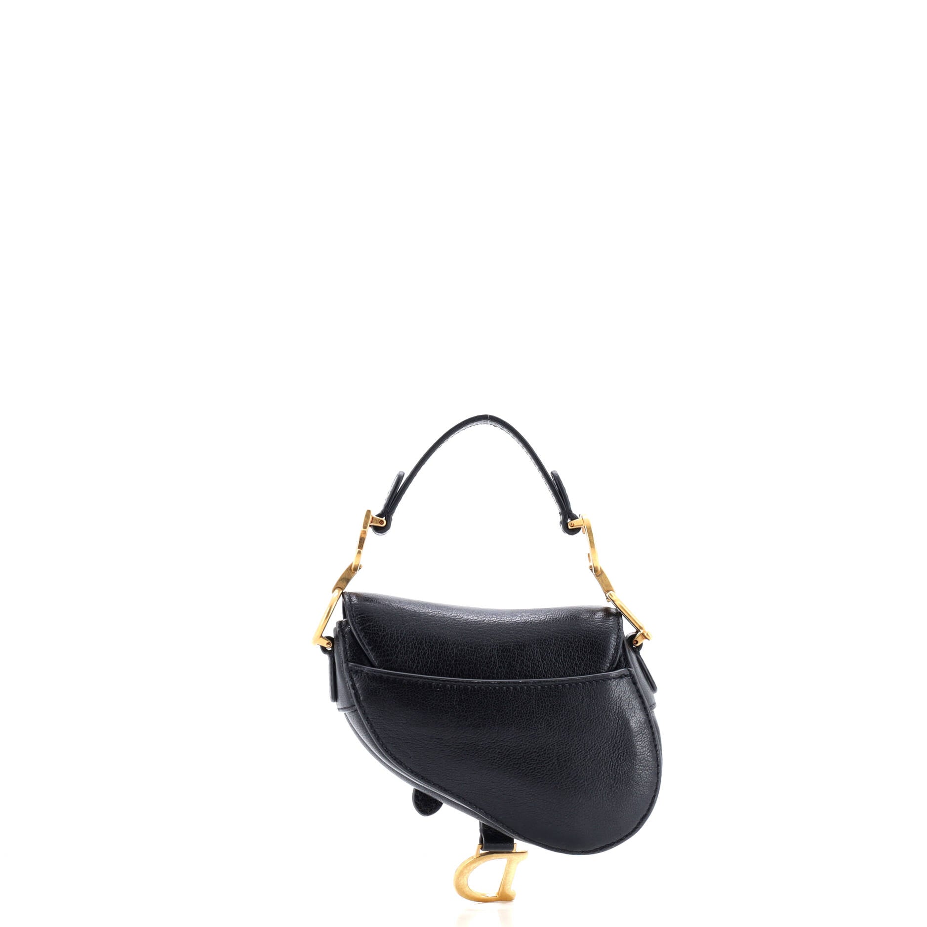 Christian Dior Saddle Handbag with Strap Leather Micro