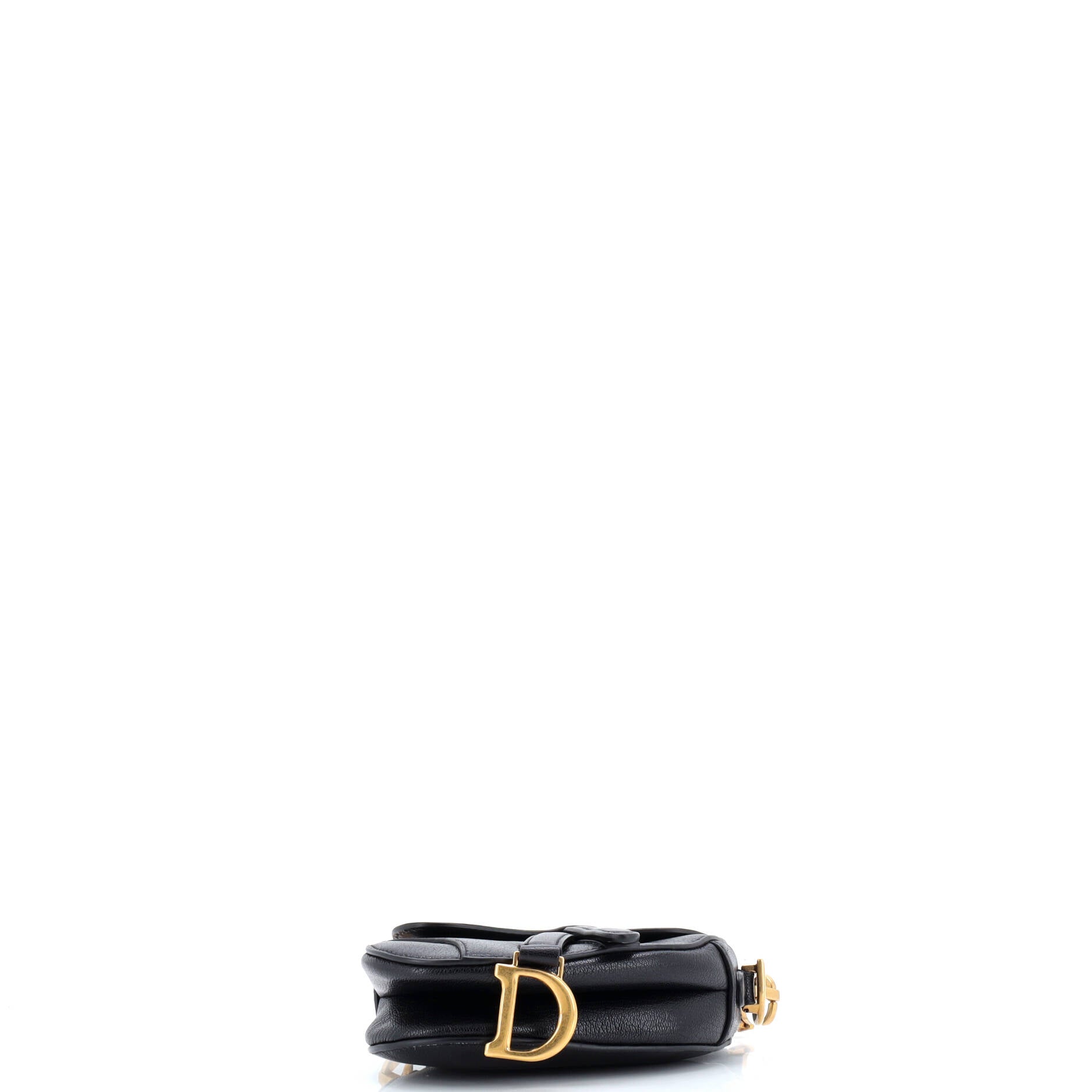Christian Dior Saddle Handbag with Strap Leather Micro