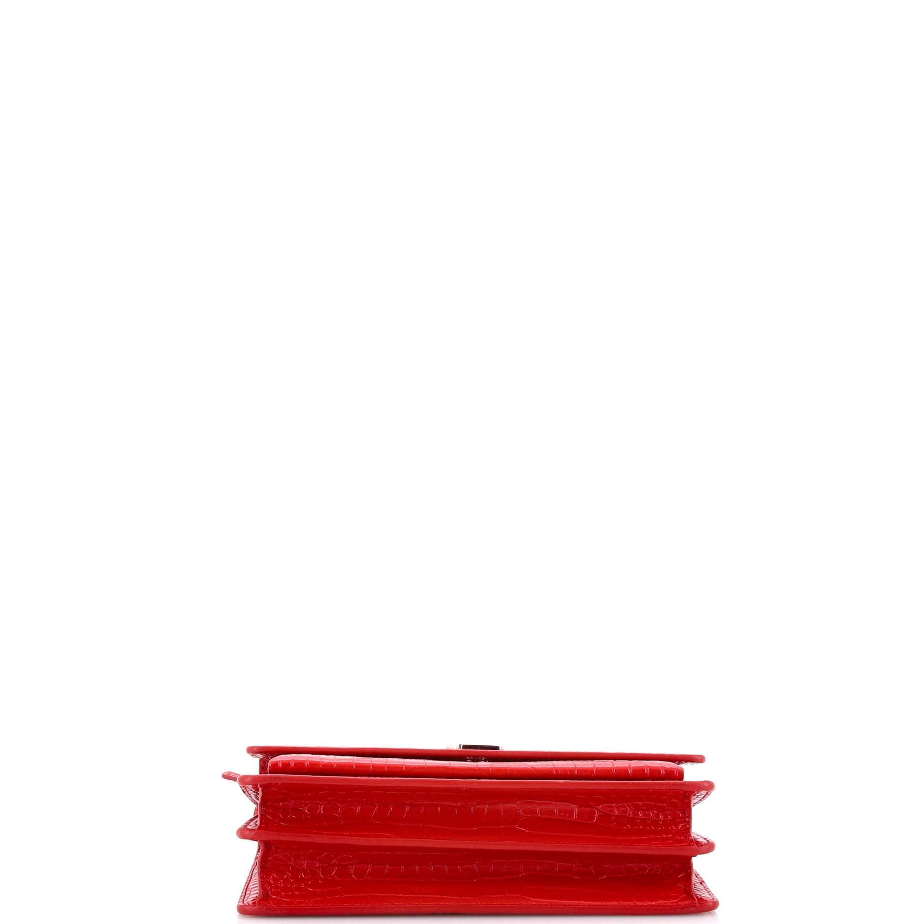 Saint Laurent Sunset Crossbody Bag Crocodile Embossed Leather Medium