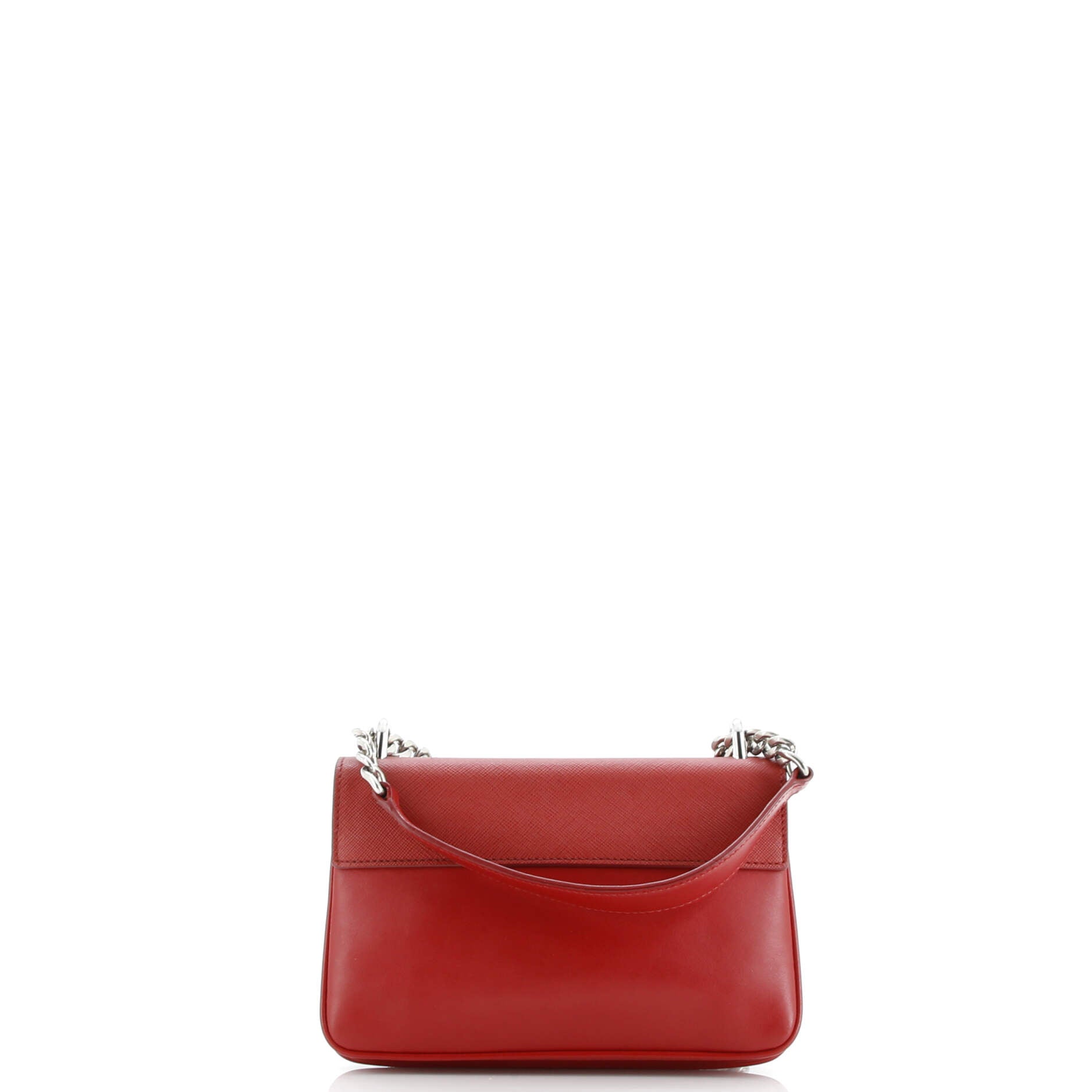 Prada Chain Flap Crossbody Bag Saffiano and Soft Calf Small