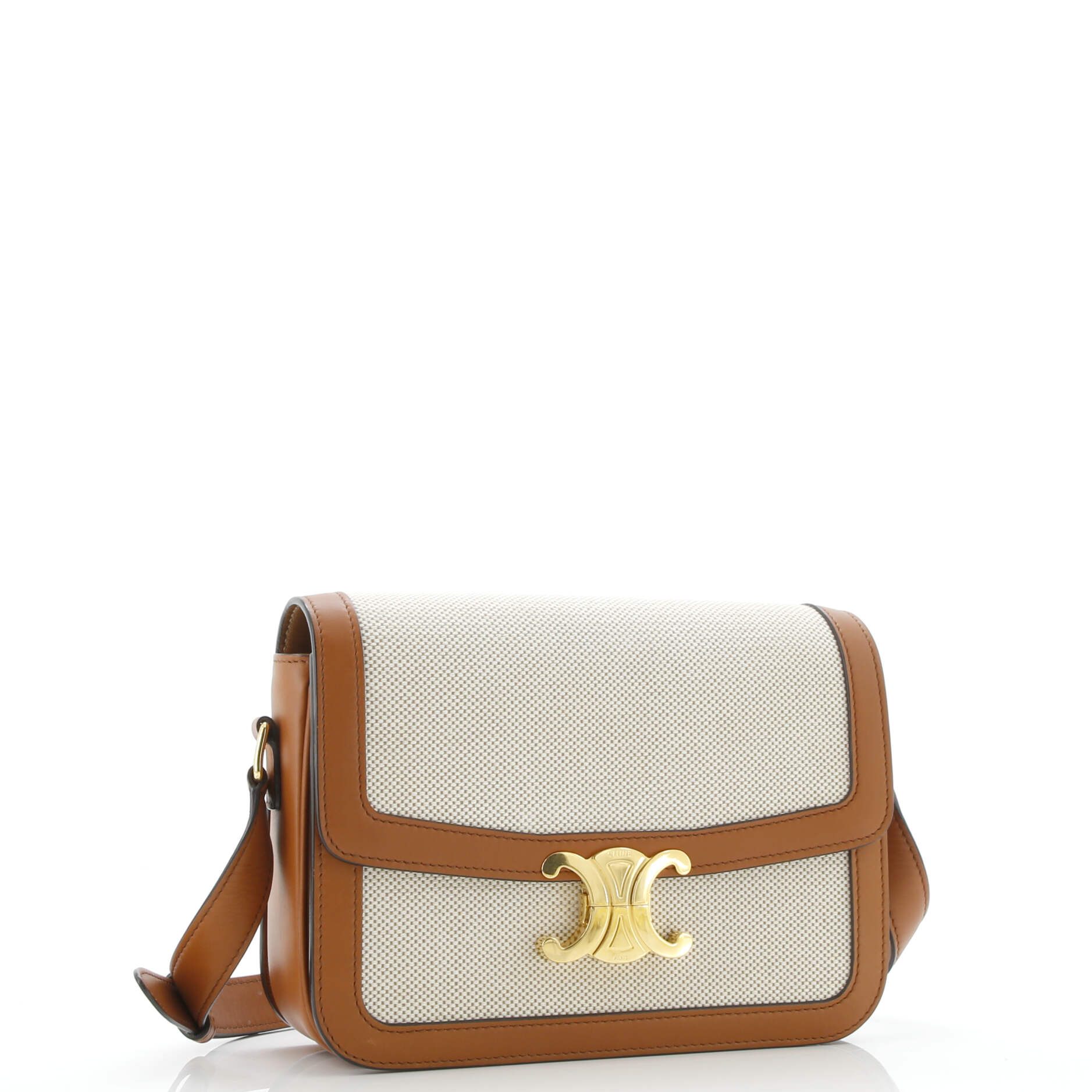 Celine Triomphe Shoulder Bag Canvas with Leather Medium