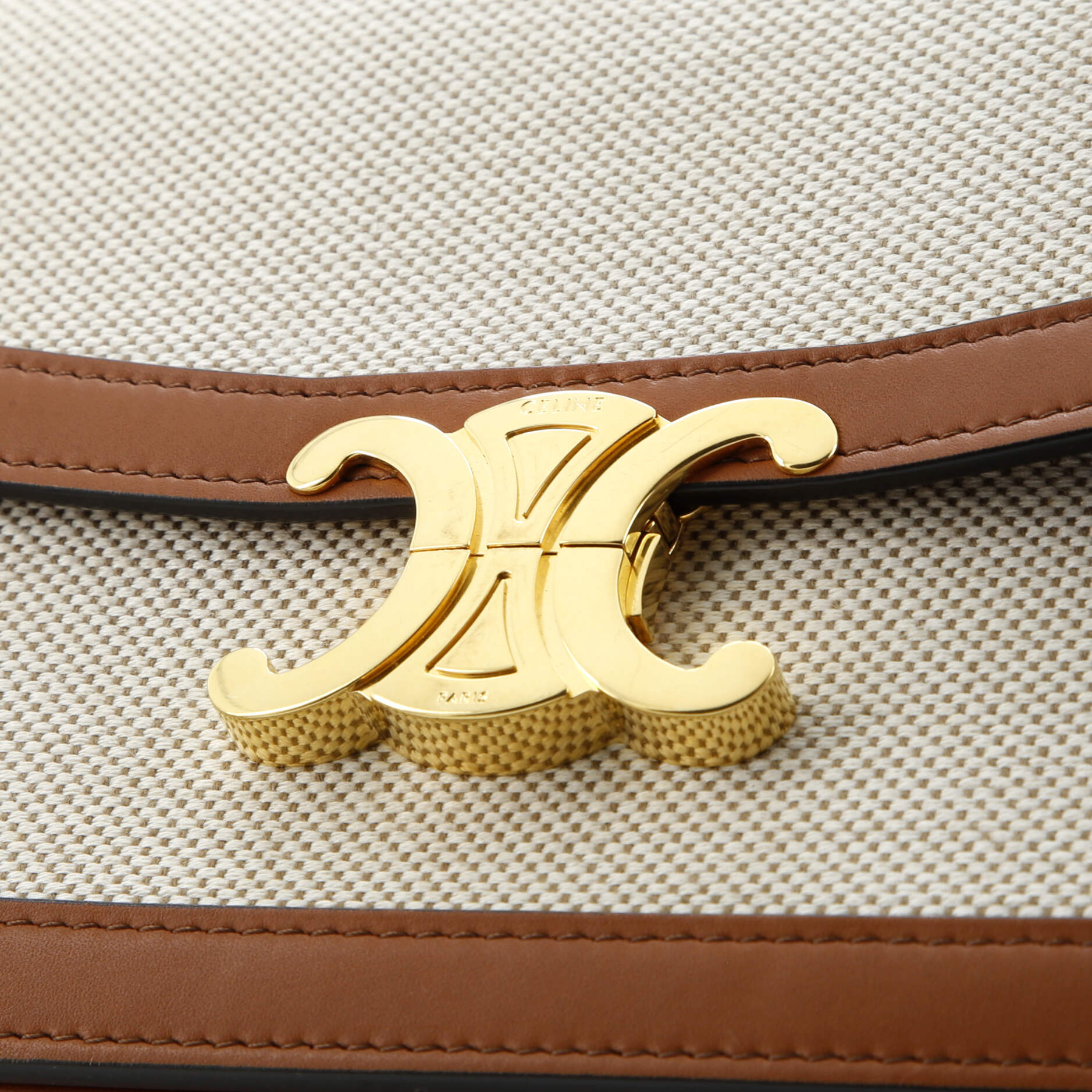 Celine Triomphe Shoulder Bag Canvas with Leather Medium