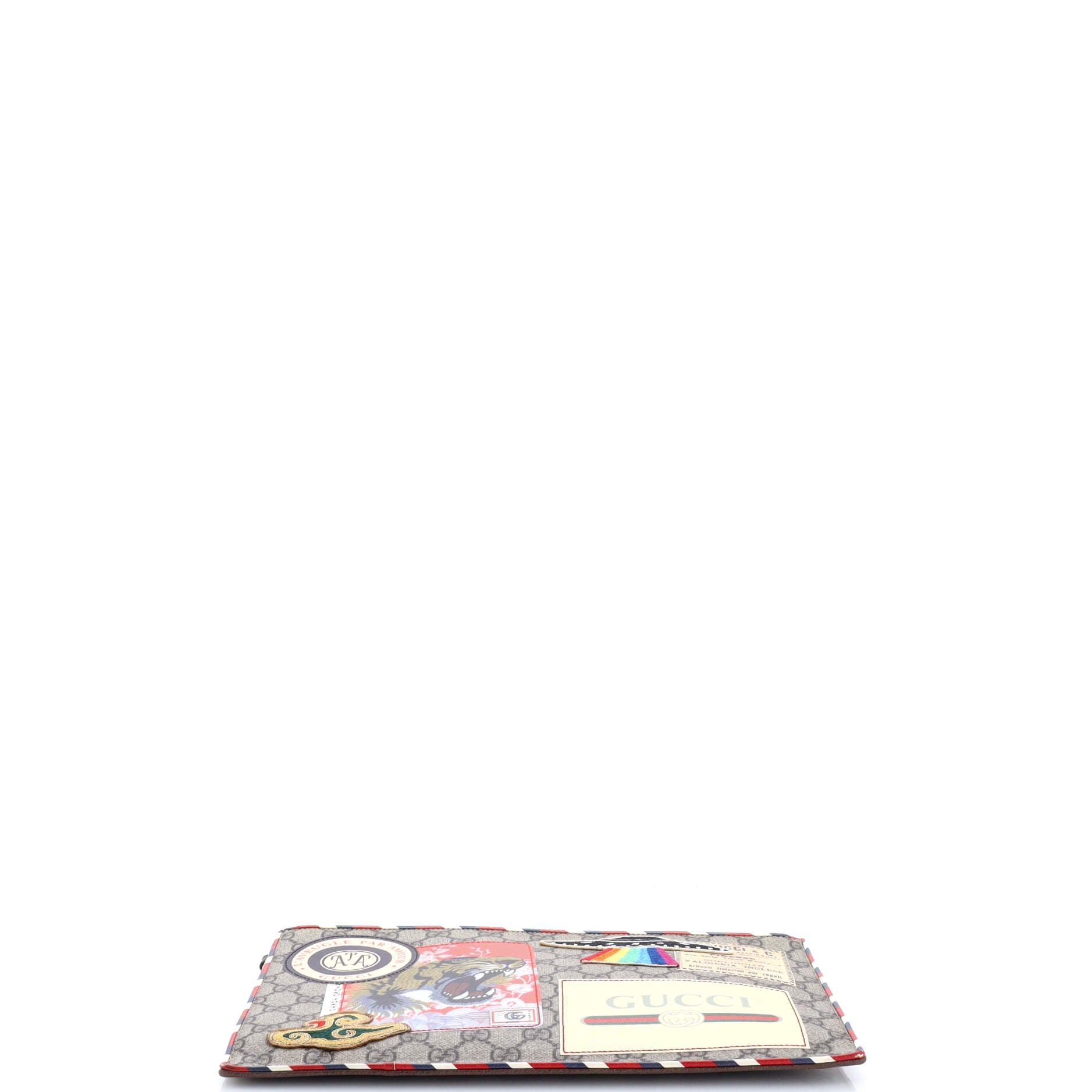 Gucci Courrier Pouch GG Coated Canvas with Applique