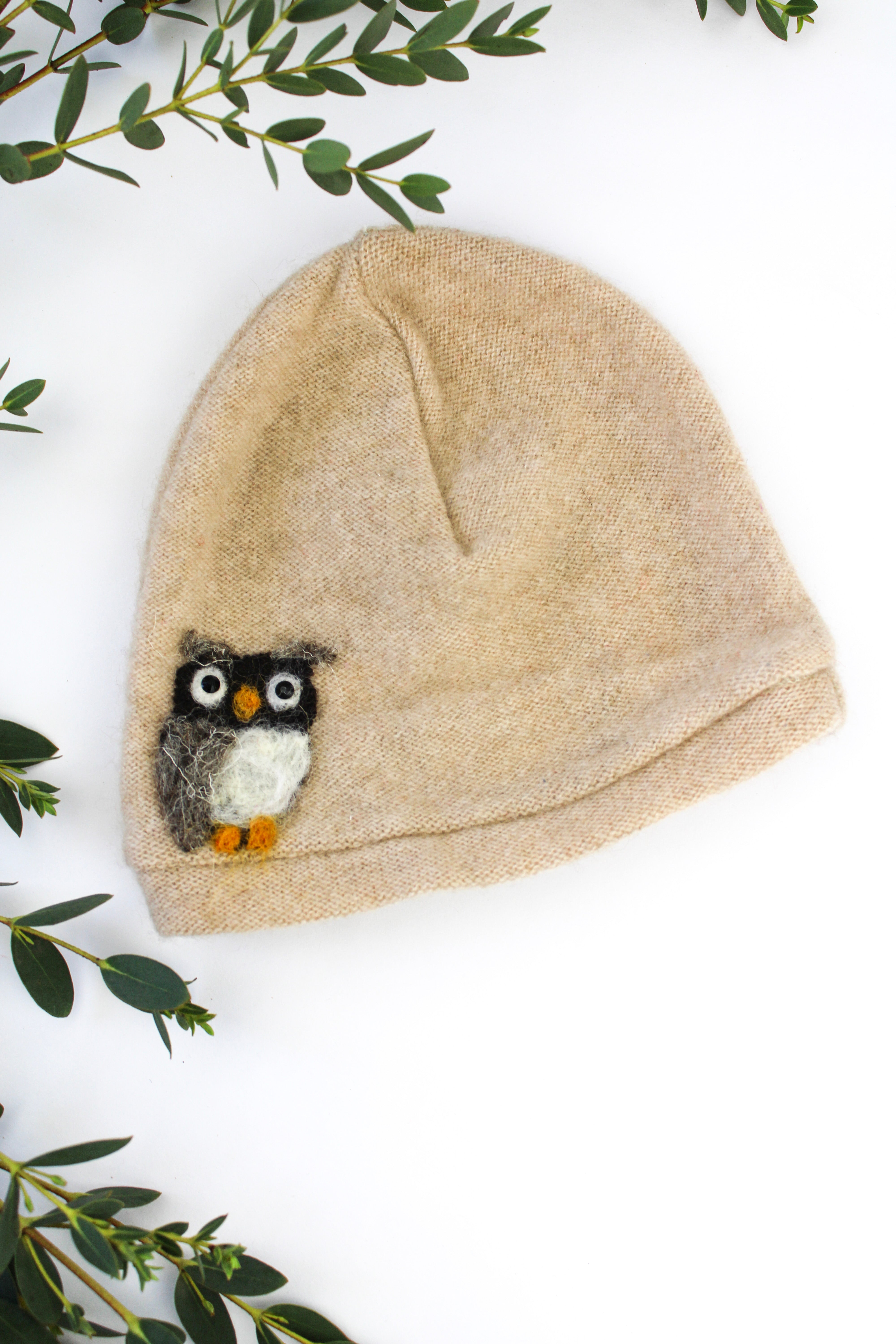 Owl Cashmere Hat - Baby