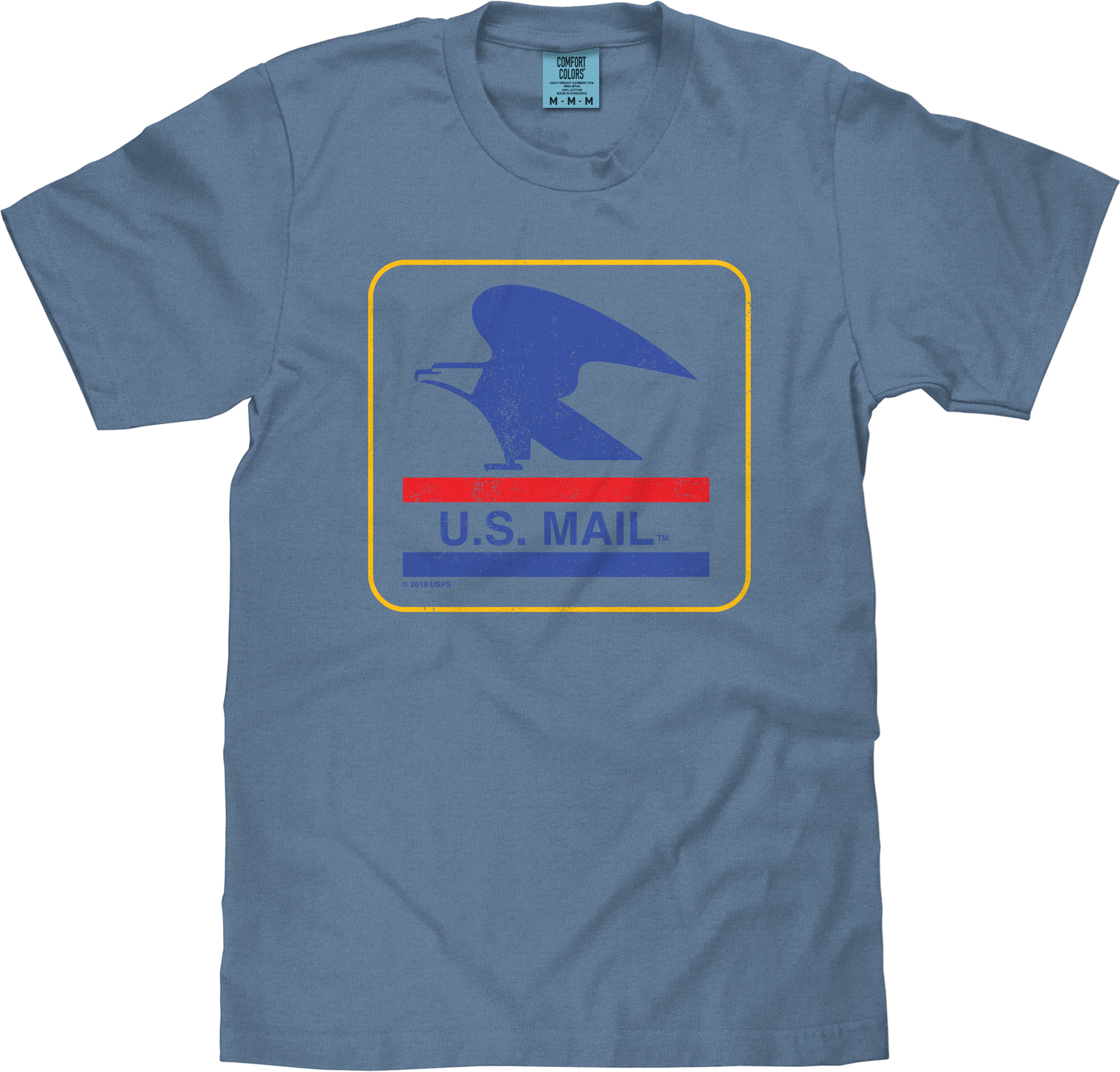 Tee Luv x Comfort Colors USPS U.S. Mail Eagle T-Shirt - Blue Jean