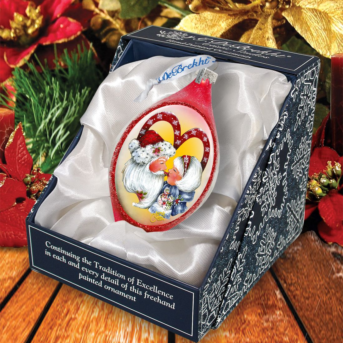 Merry Kissmas Glass Ornament by Jamie Mills-Price - Christmas Decor - 757-302-MP