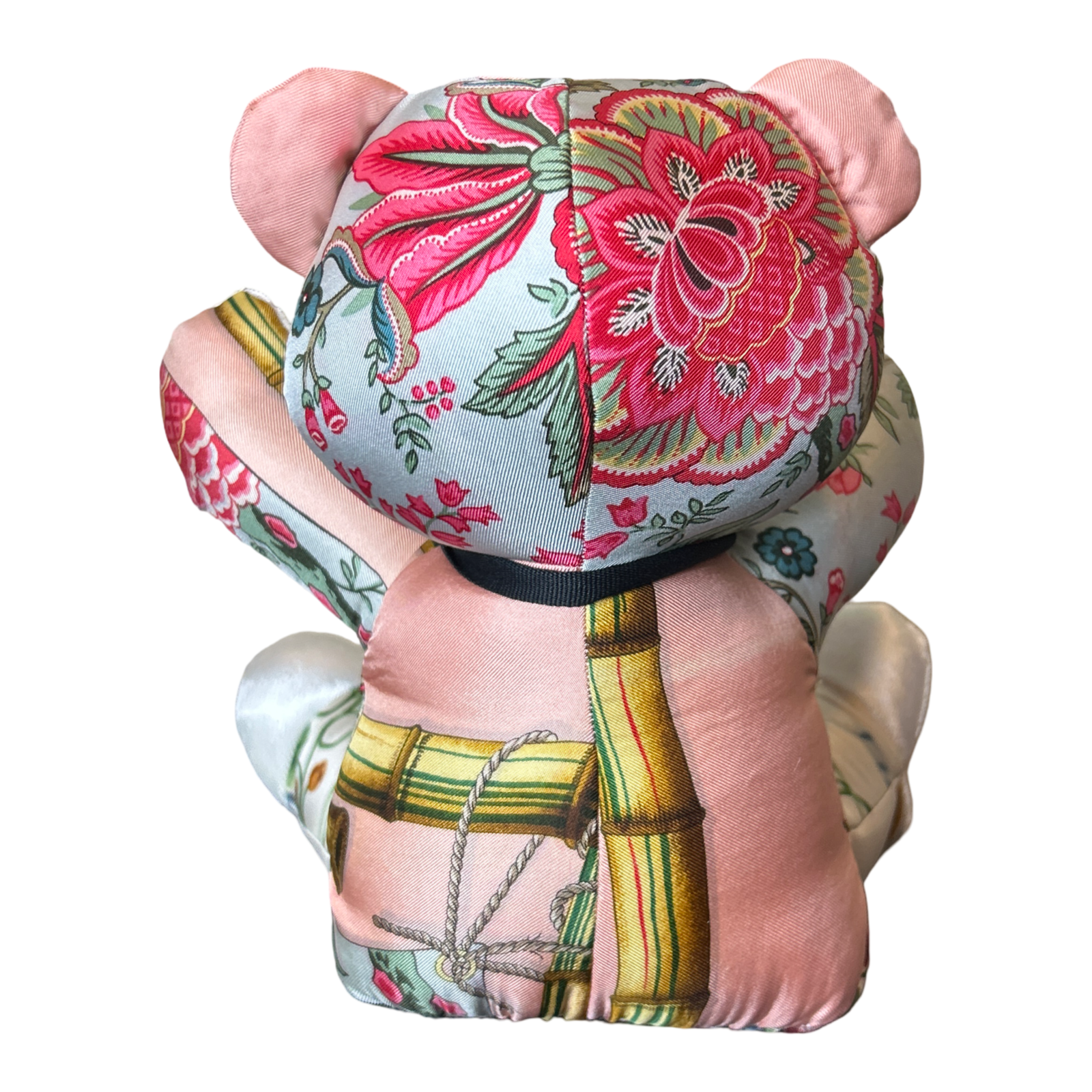 Chinoiserie Vintage Silk Scarf Patchwork Teddy Bear