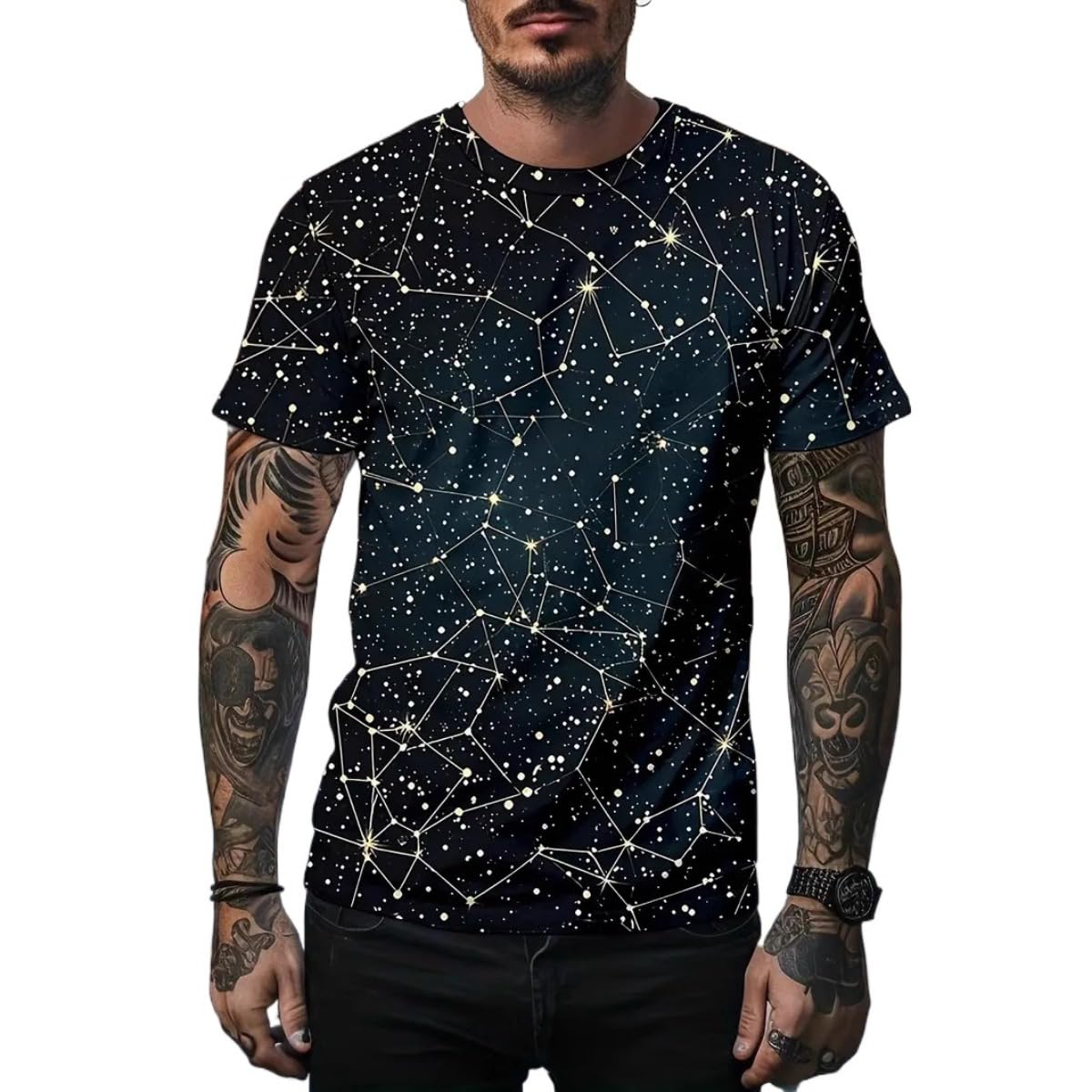 3D Graphic Print T-Shirts for Mens Casual Short Sleeve Tee Shirts Top