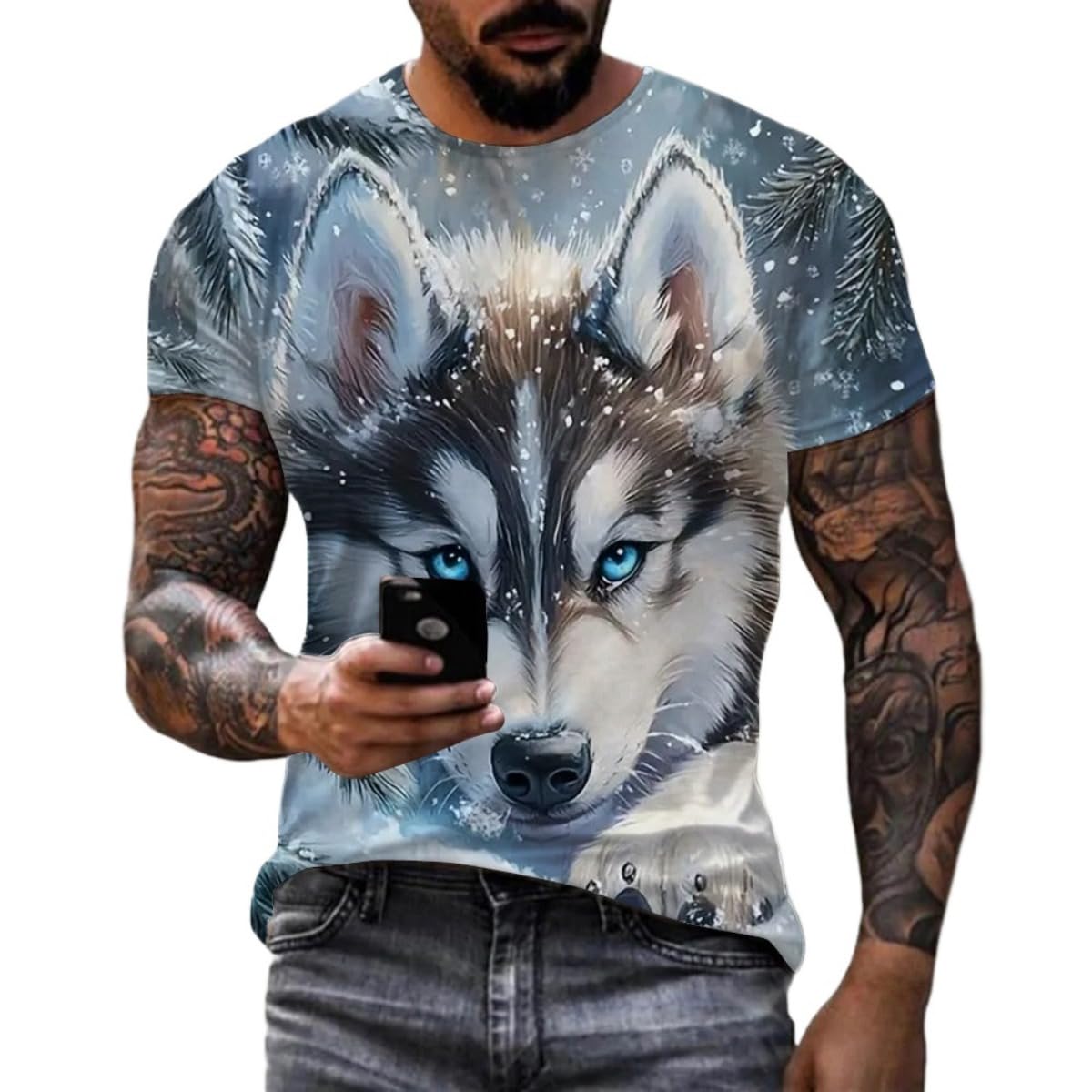 3D Graphic Print T-Shirts for Mens Casual Short Sleeve Tee Shirts Top