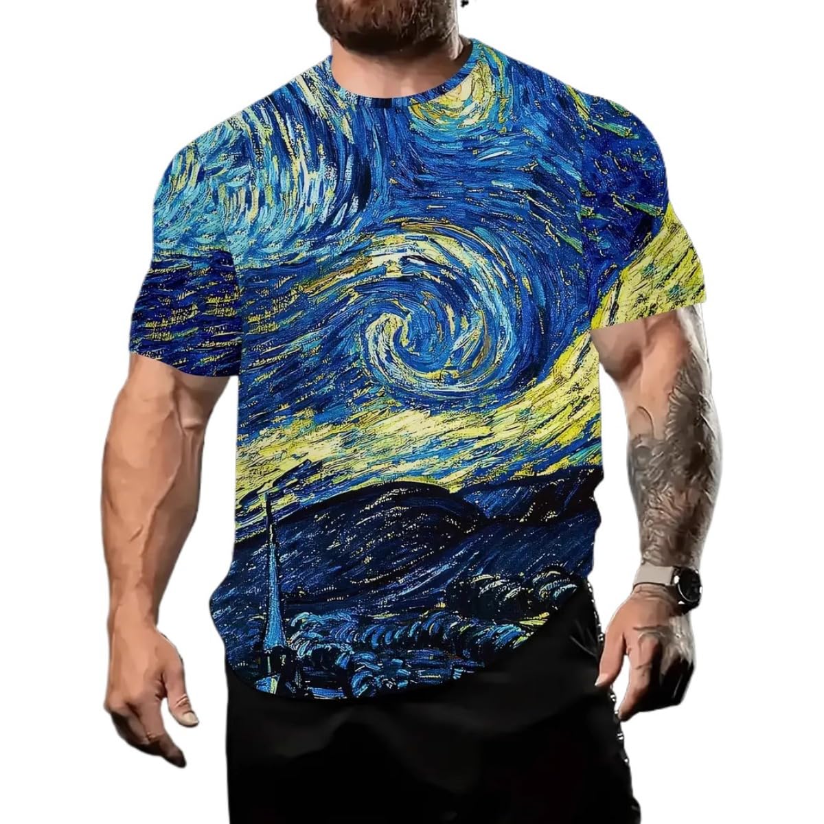 3D Graphic Print T-Shirts for Mens Casual Short Sleeve Tee Shirts Top