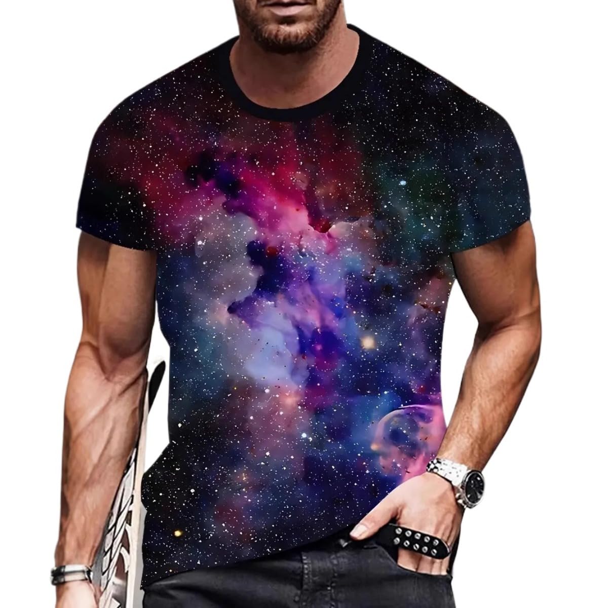 3D Graphic Print T-Shirts for Mens Casual Short Sleeve Tee Shirts Top