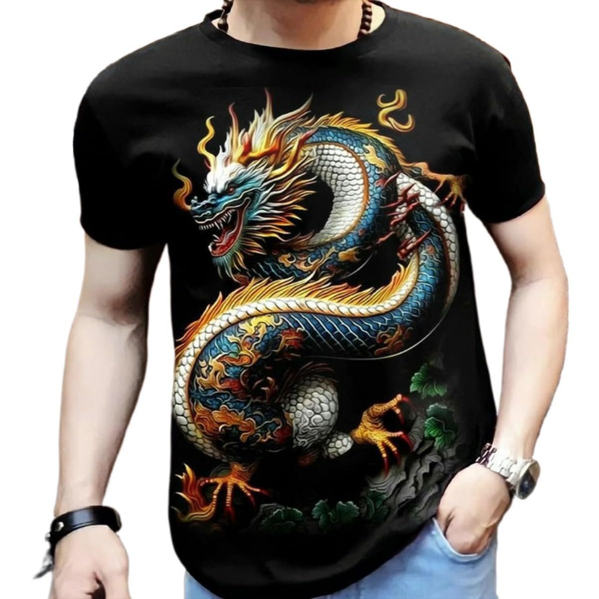 3D Printed Men's T-Shirt with Short Sleeves and Round Neck for Men T-Shirts