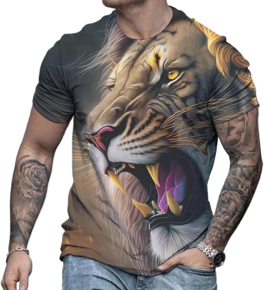 3D Printed Men's T-Shirt with Short Sleeves and Round Neck for Men T-Shirts