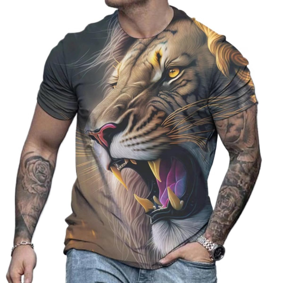 3D Printed Men's T-Shirt with Short Sleeves and Round Neck for Men T-Shirts