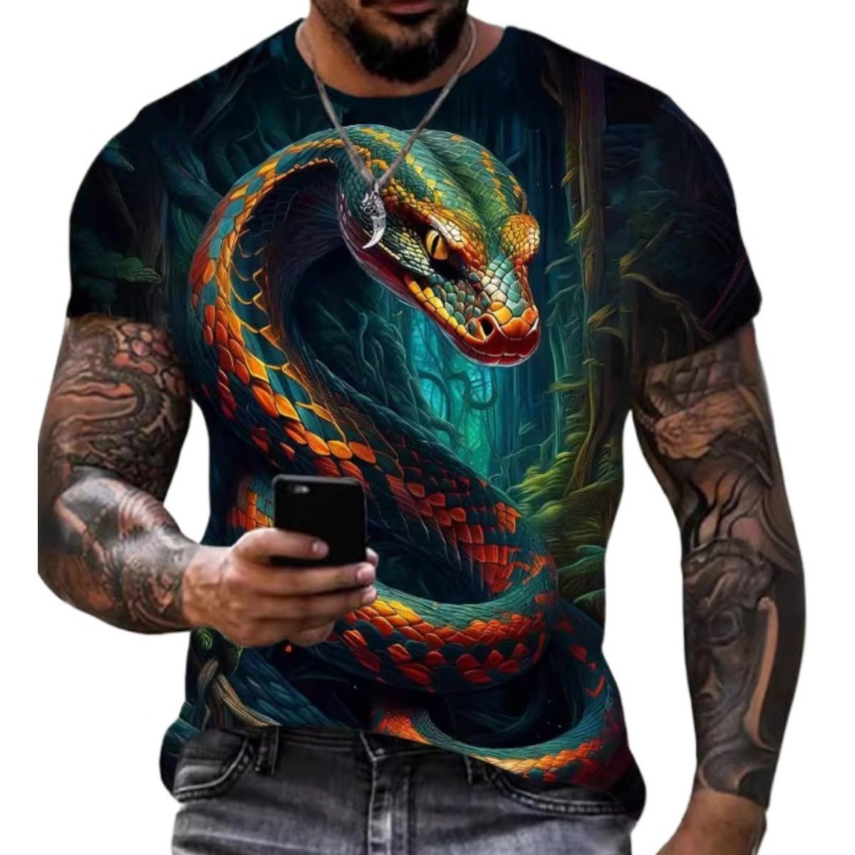 3D Printed Men's T-Shirt with Short Sleeves and Round Neck for Men T-Shirts
