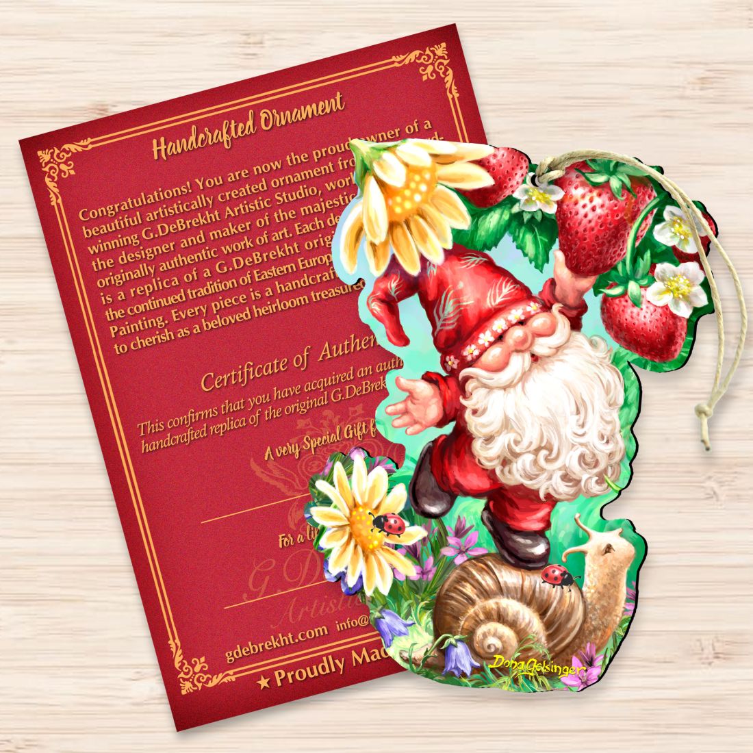 Gnomes Wooden Ornaments Set of 3 by Gelsinger - Christmas Santa Snowman Decor - 8461060-S3-DG
