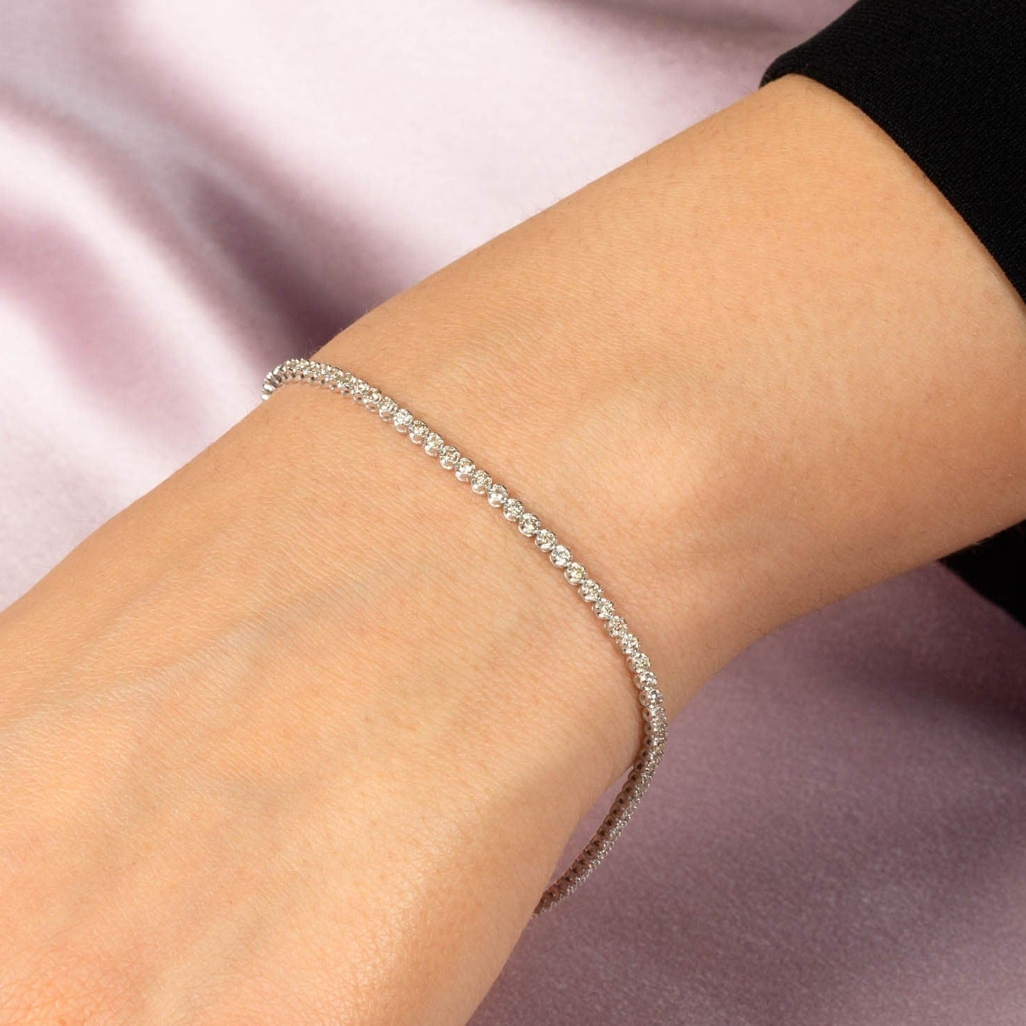 1 Carat Diamond Tennis Bracelet 14K - Adina's Jewels