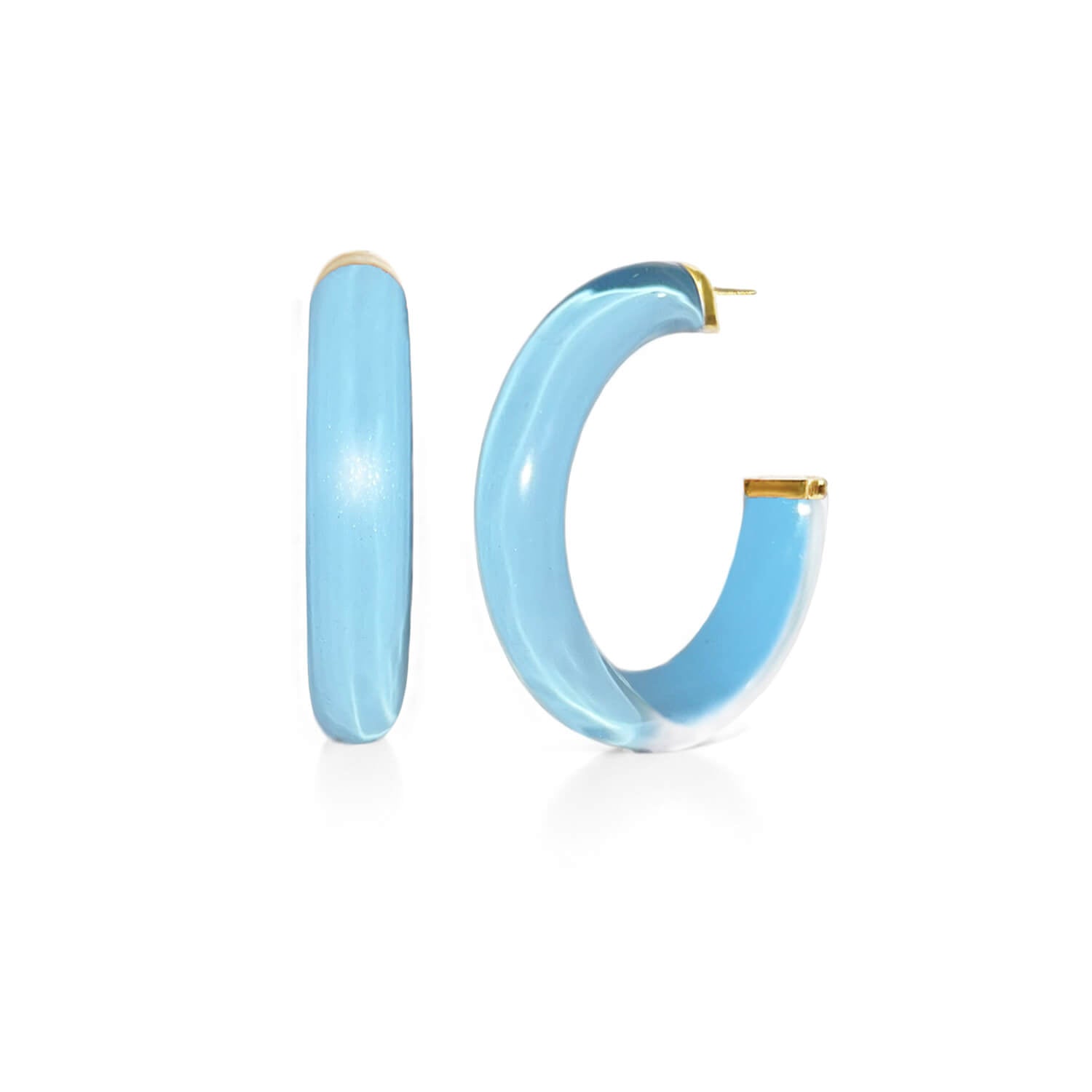 Medium Illusion Lucite Hoop Earrings