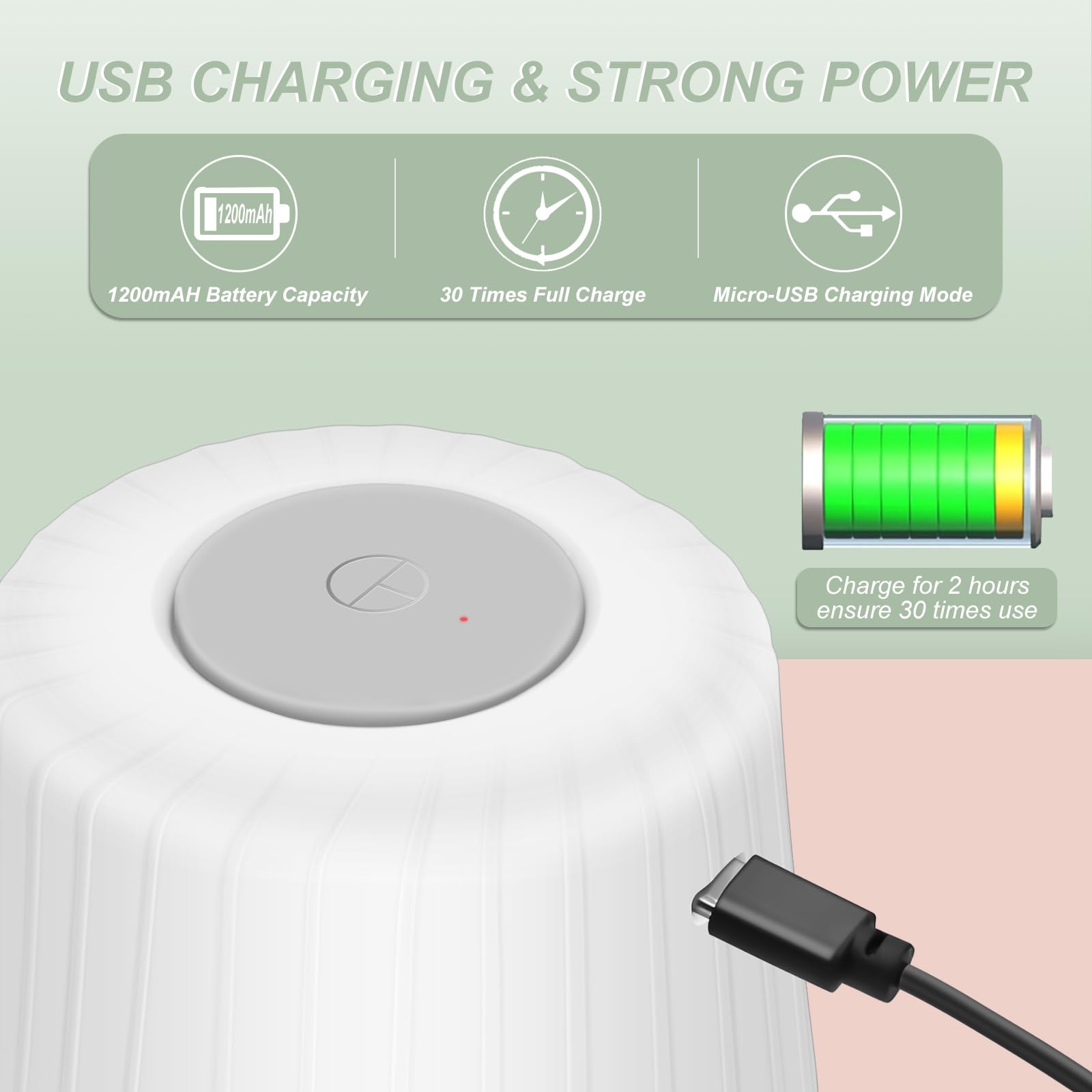 400ML Electric Garlic Chopper, 6 Blades Garlic Grinder Mini Vegetable Chopper, USB Portable Veggie Chopper, Garlic Mincer, Onion Chopper, Food Processor for Ginger, Chili, Fruit, Meat