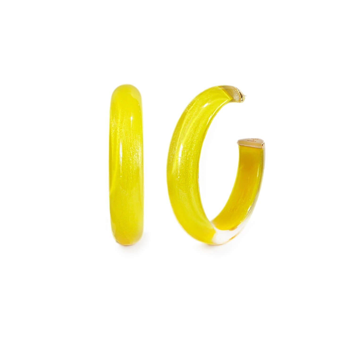 Medium Illusion Lucite Hoop Earrings