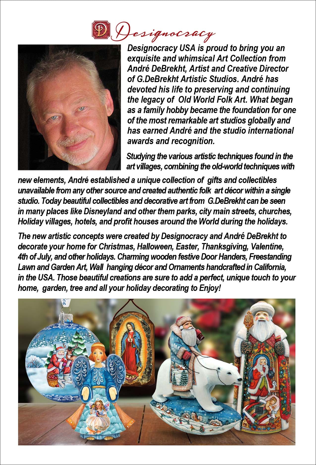 Yuletide Pets with Santa Holiday Door Decor by G. Debrekht - Christmas Santa Snowman Decor - 8691406H