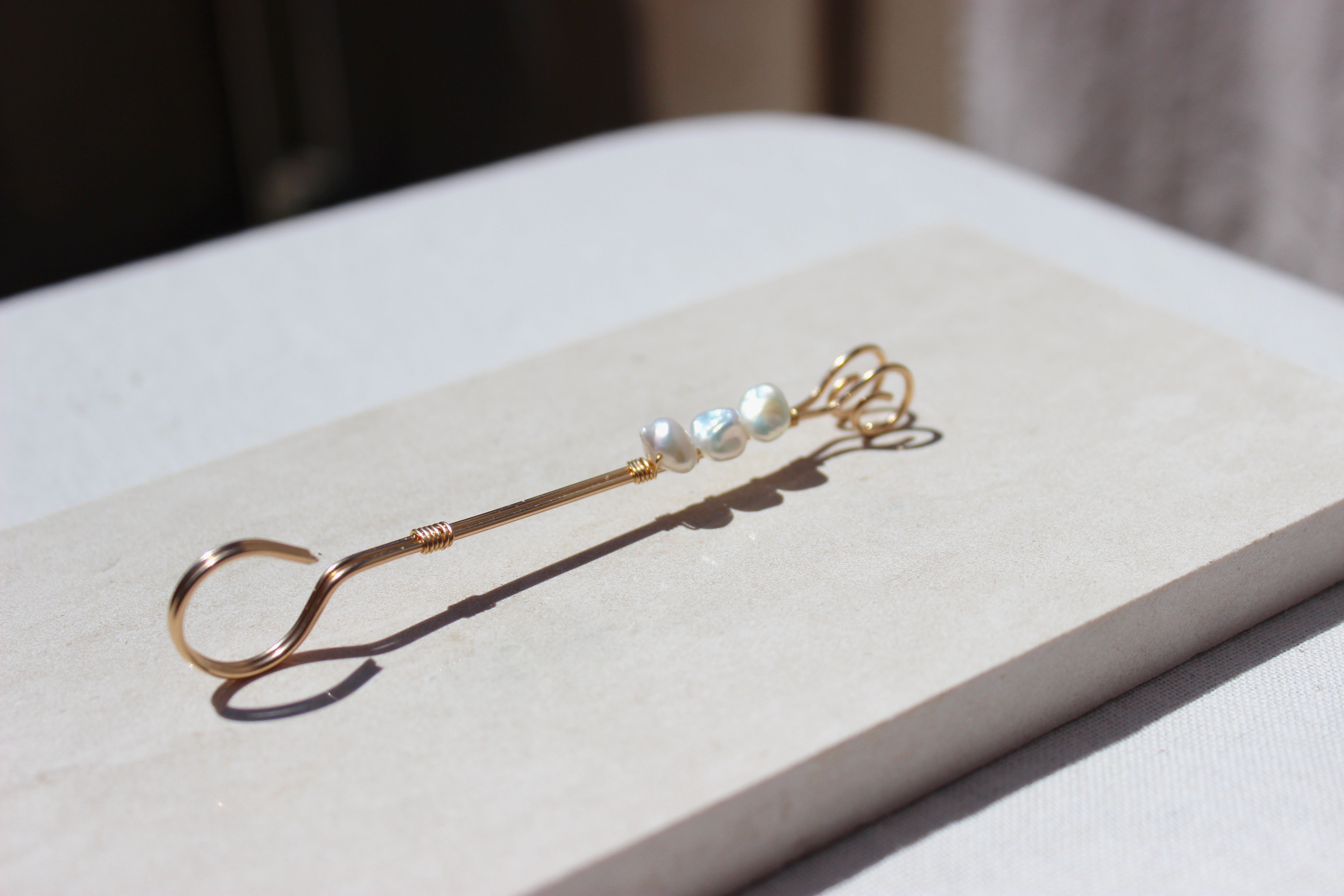 Keshi Pearl Joint Holder by Toasted Jewelry