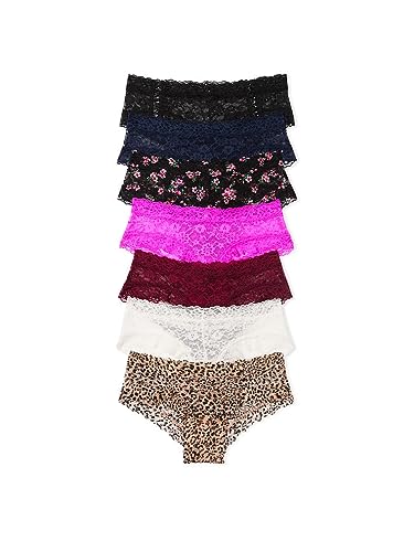 Victoria's Secret Lace Cheeky Panty Pack, Cheeky Panties for Women, Lace Panties, Hipster Panties, Ladies Underwear, Neutral Mix (M)