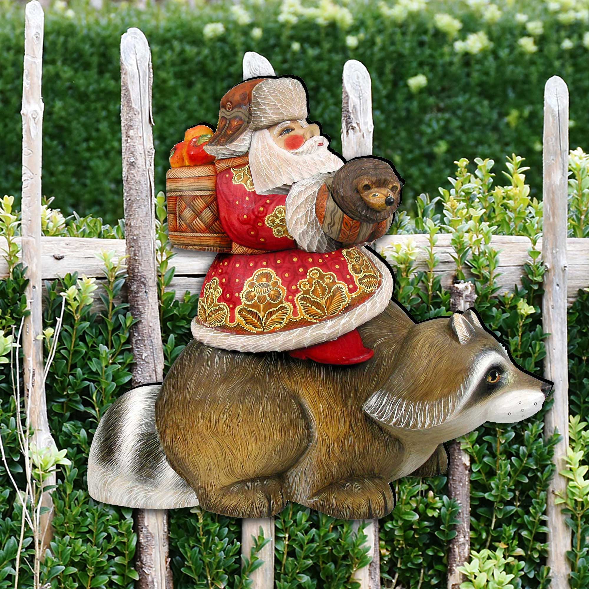 Raccoon Santa Christmas Door Decor by G. DeBrekht - Christmas Santa Snowman Decor - 8121636H