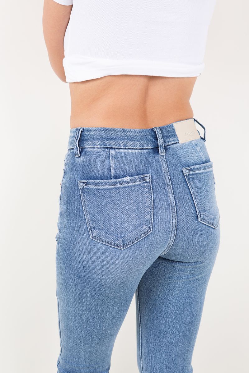 Mesh Tummy Control High Rise Holly Flare Jeans