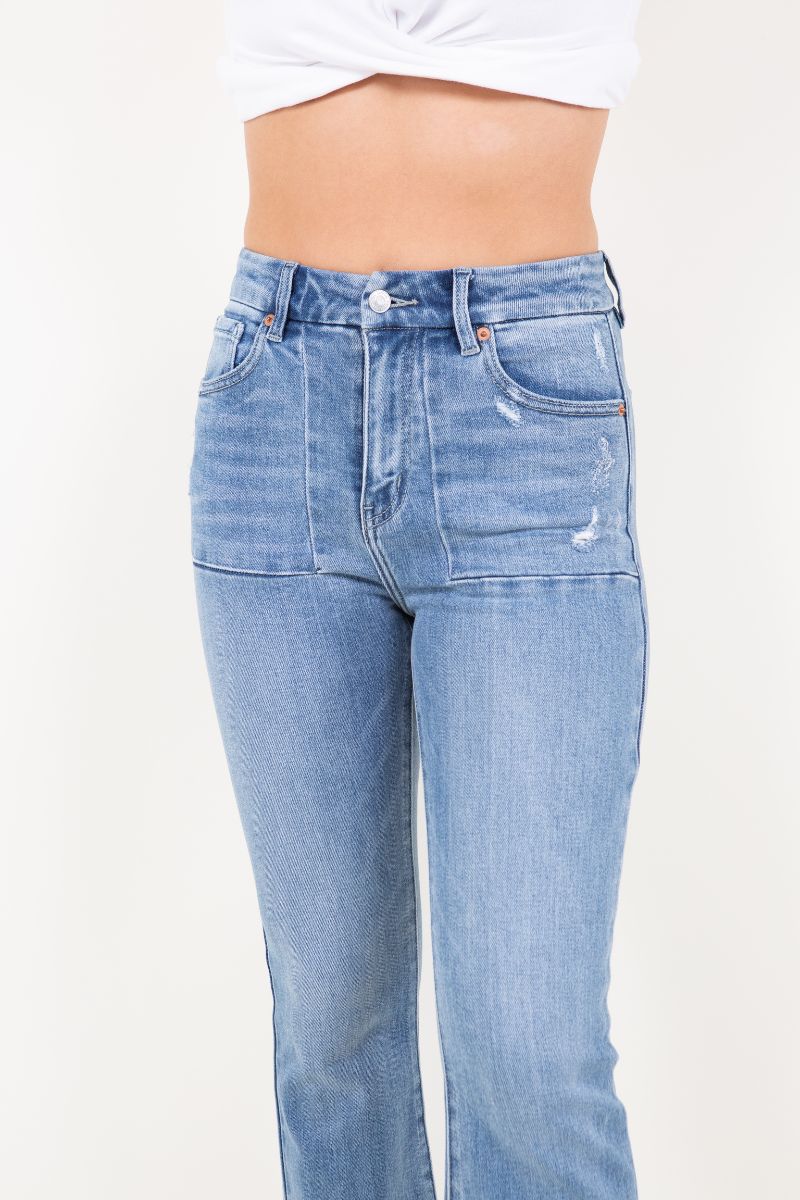 Mesh Tummy Control High Rise Holly Flare Jeans