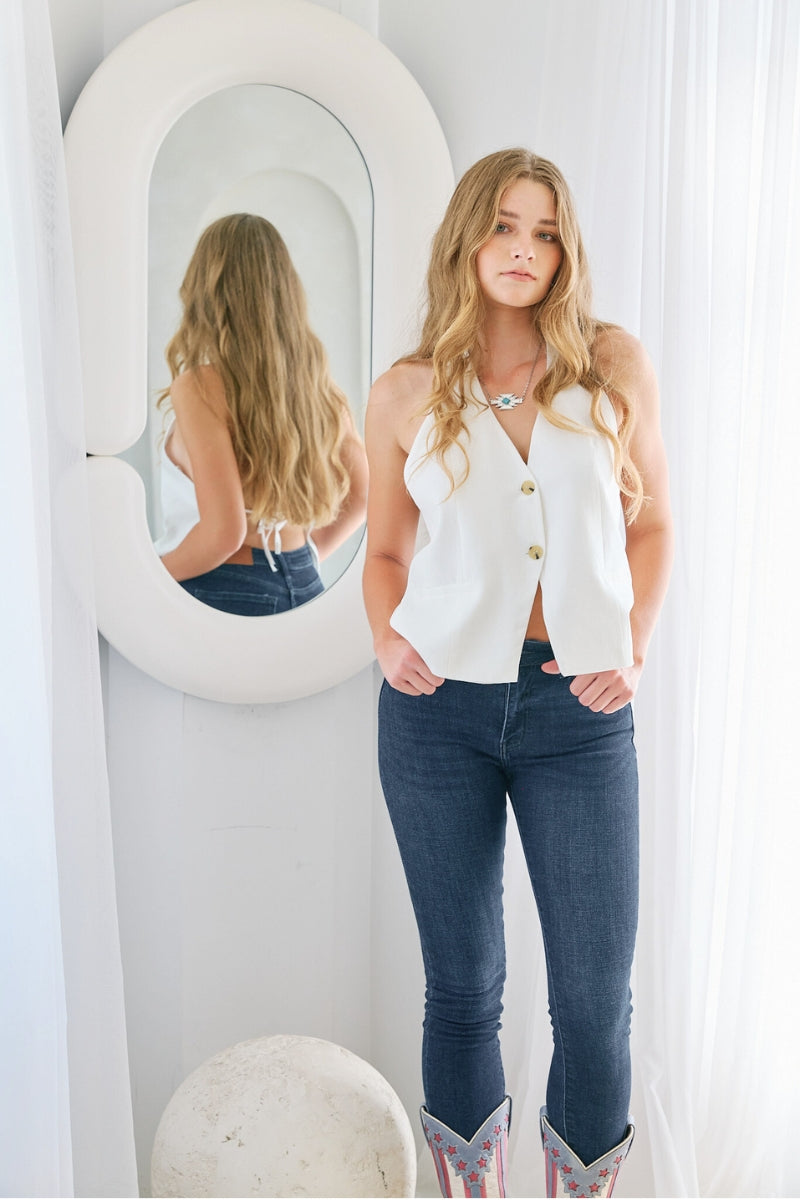 Noir Corset High Rise Super Skinny Jeans