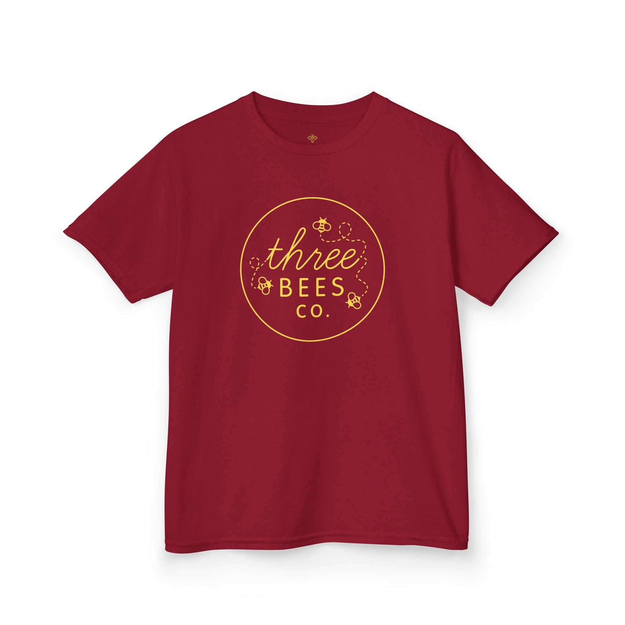 Kids Heavy Cotton Gildan Three Bees Classic Logo in Yellow Hive Tee