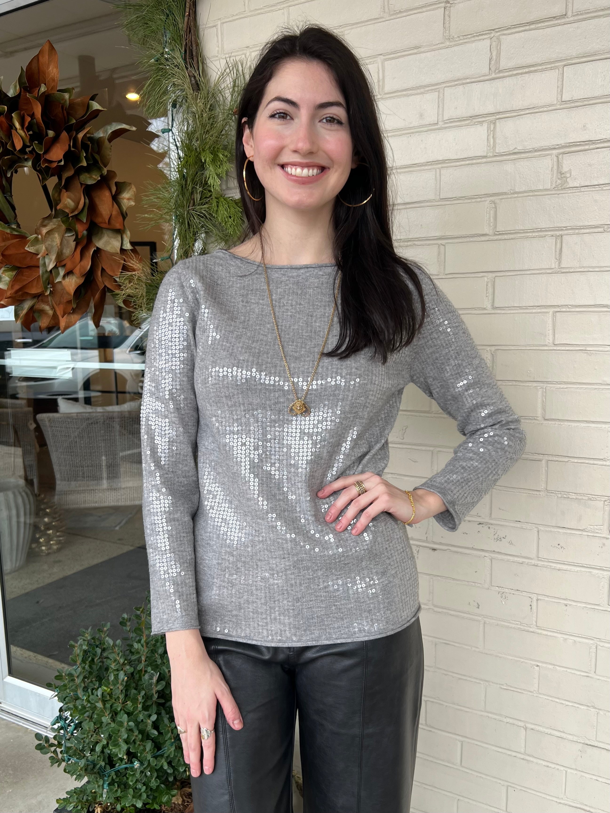 Shine Bright Sequin Knit Top