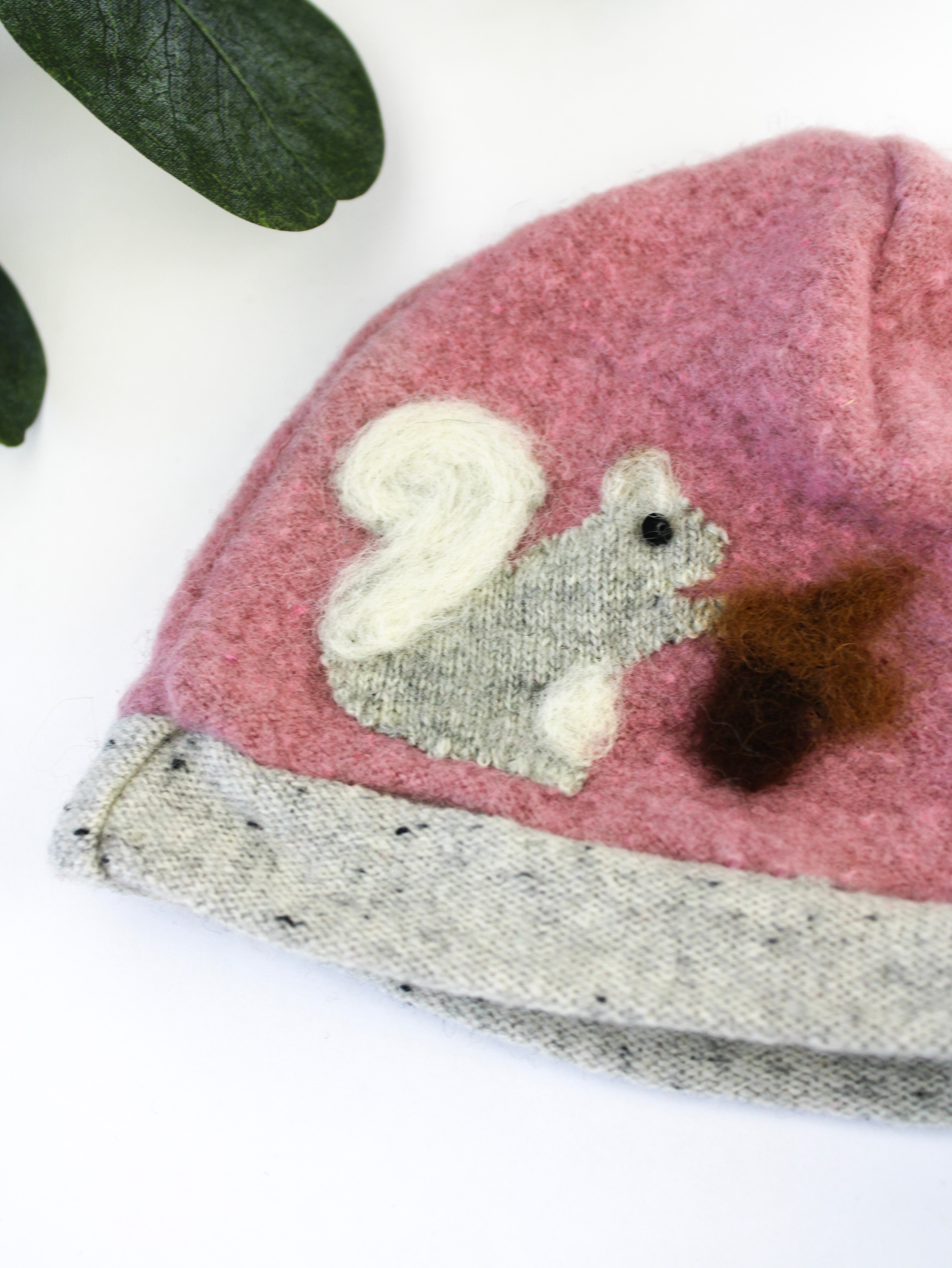 Squirrel Cashmere Hat - Newborn