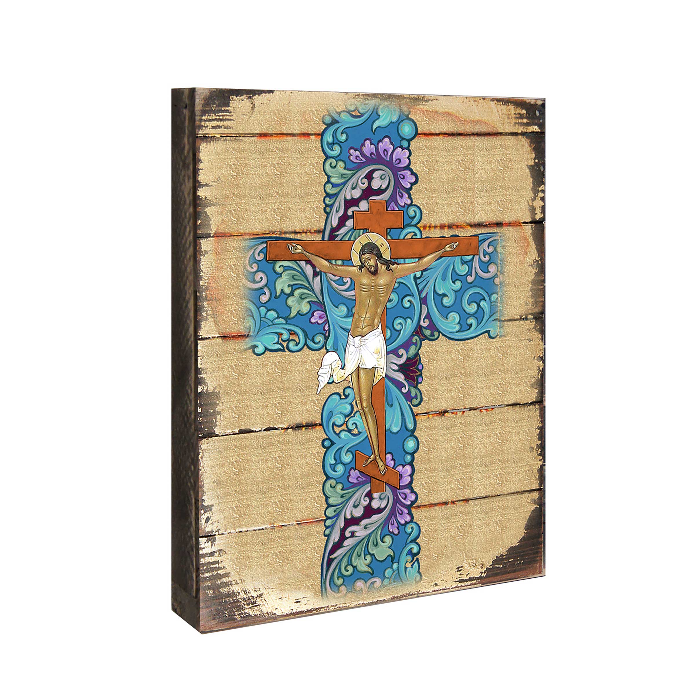 Of Jesus Christ Wooden Gold Plated Religious Christian Sacred Icon - Inspirational Icon Decor - 85030