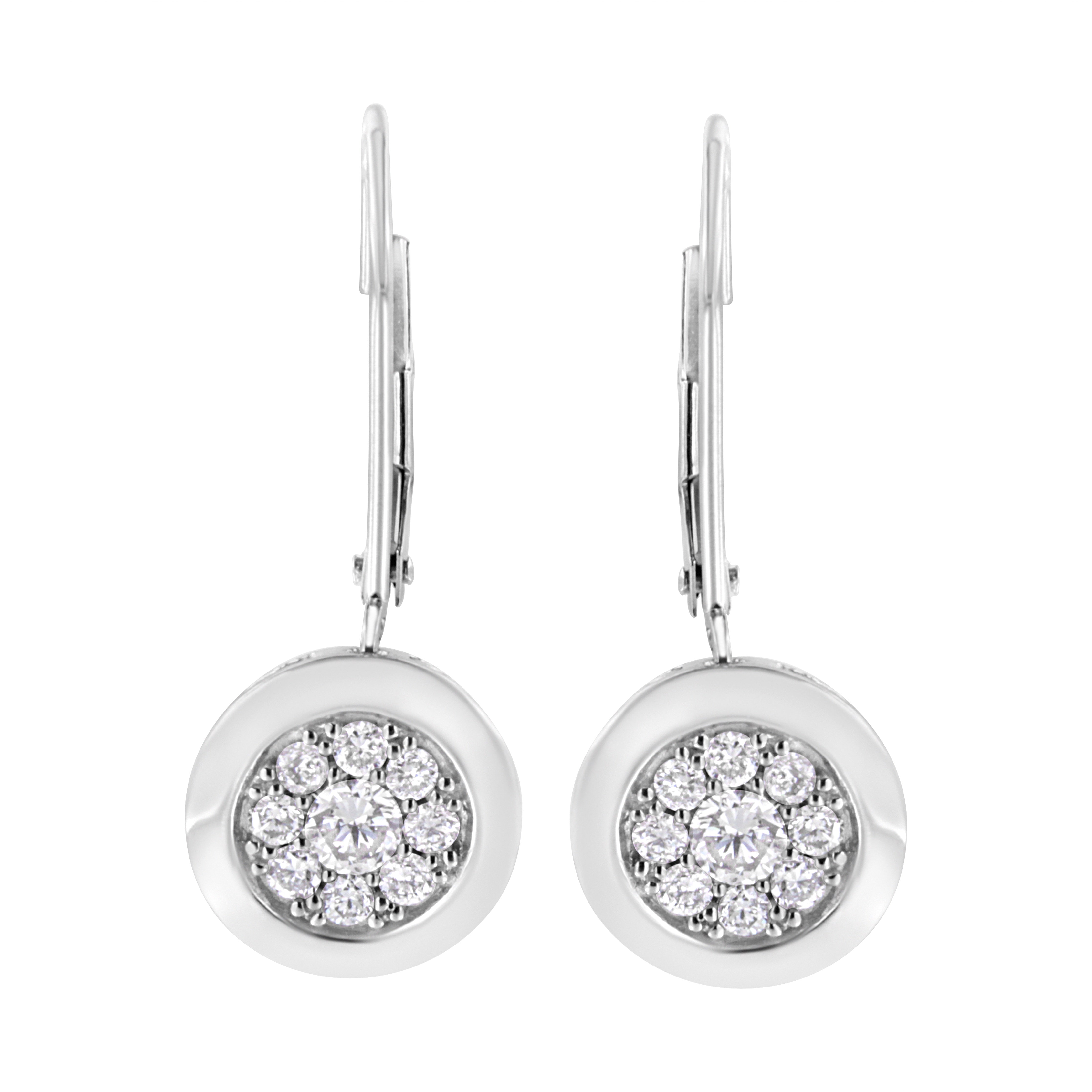 .925 Sterling Silver 3/4 Cttw Lab Grown Diamond Cluster Dangle Earring (F-G Color, Vs2-Si1 Clarity)
