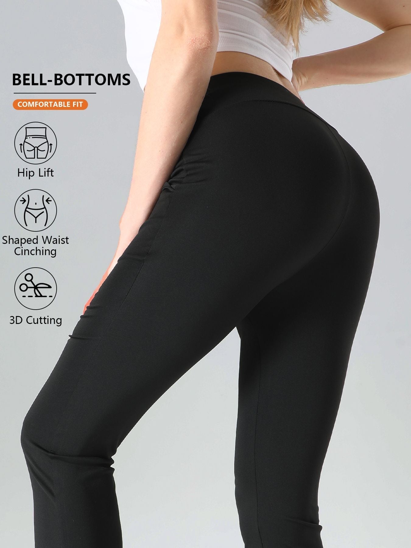 4pcs High-Waisted Flare Sharkskin Leggings – Slim Fit, Lightweight & Sculpting Yoga Pants