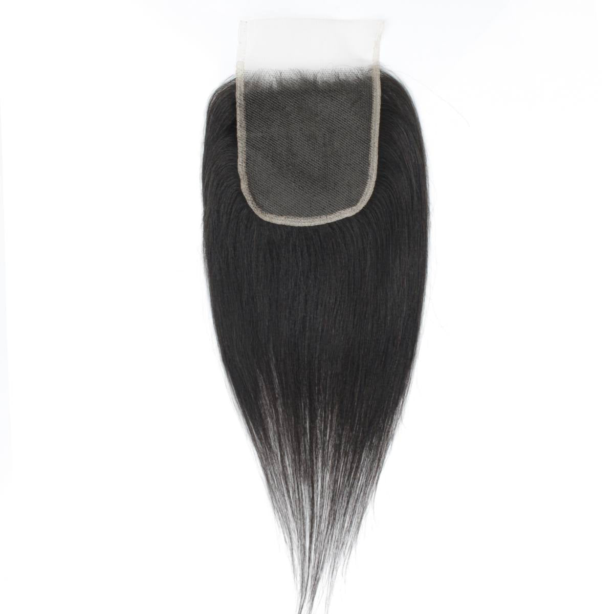Yaki Straight 4x4 Transparent Lace Human Hair Closure