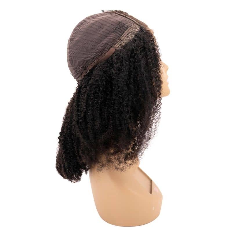 Afro Kinky Curly 4x4 Transparent Lace 100% Human Hair Closure Wig