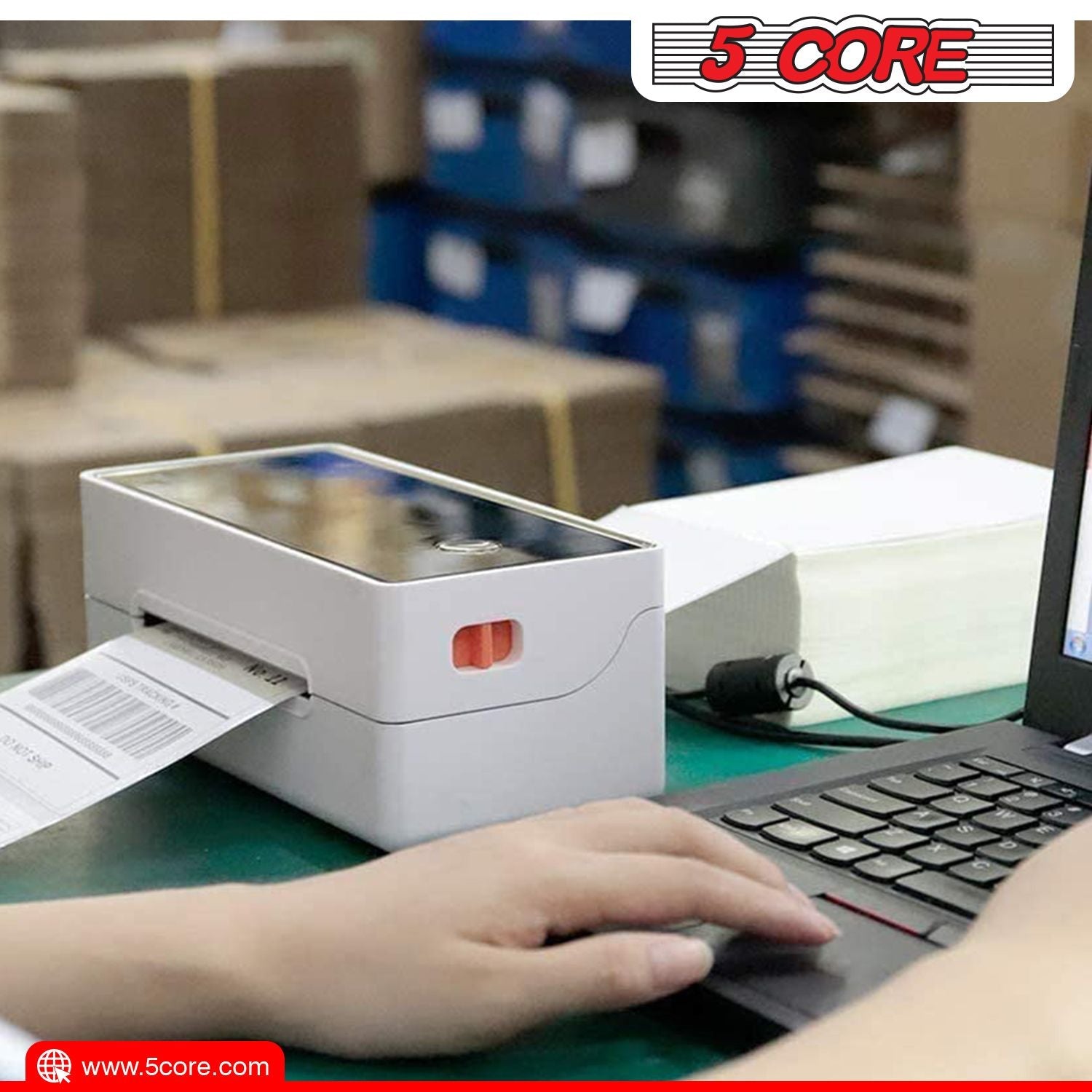 5 Core 4"x6" Direct Thermal Shipping Label 16Pk 4x6 Roll Direct 250/paper Sticker/Perforated White Mailing Labels, Commercial Grade, Premium Adhesive, Works w Most Thermal Printers- DTL 16PK