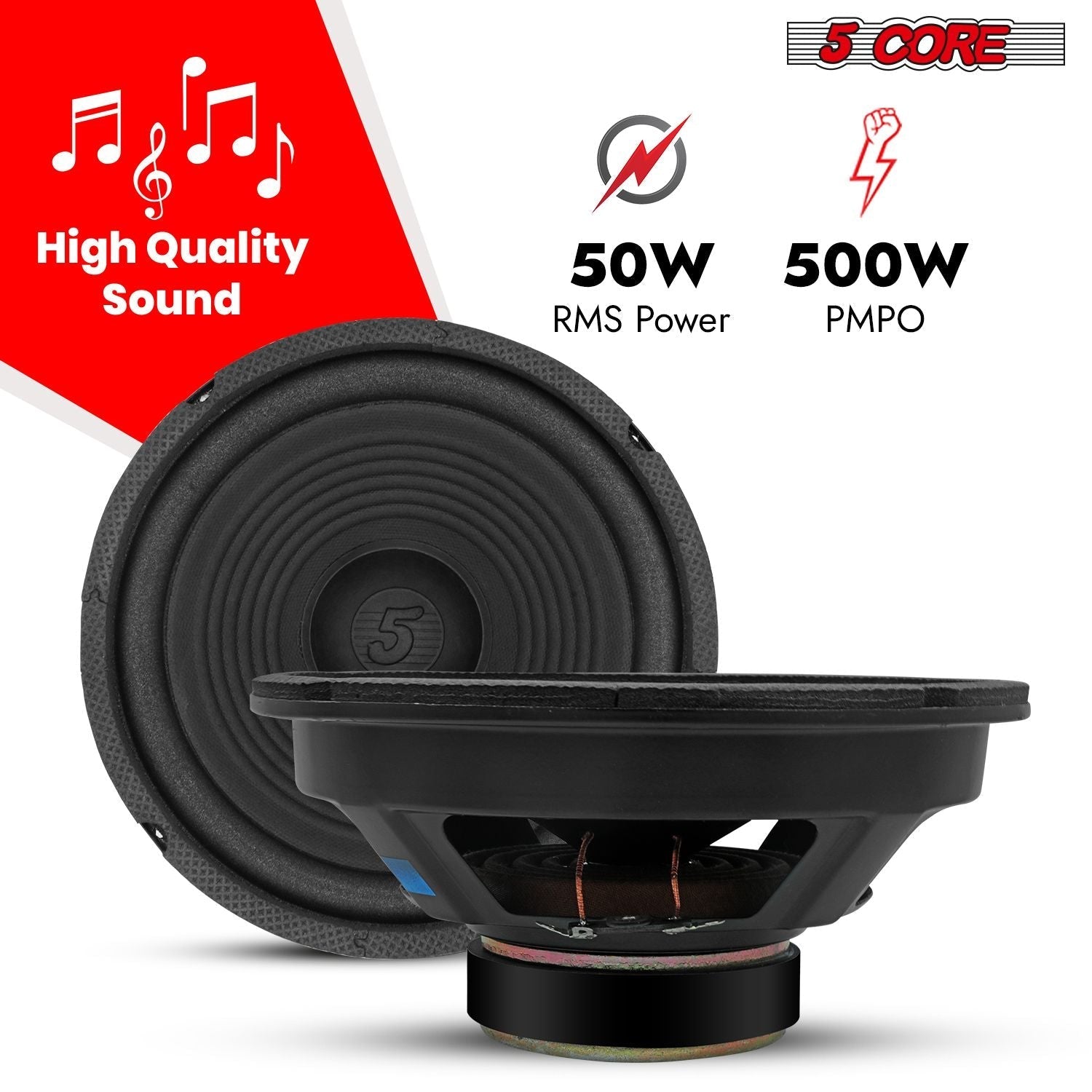 5 Core 8 Inch Subwoofer Speaker 1000W Combined Peak 4Ohm Replacement Car Bass Sub Woofer
