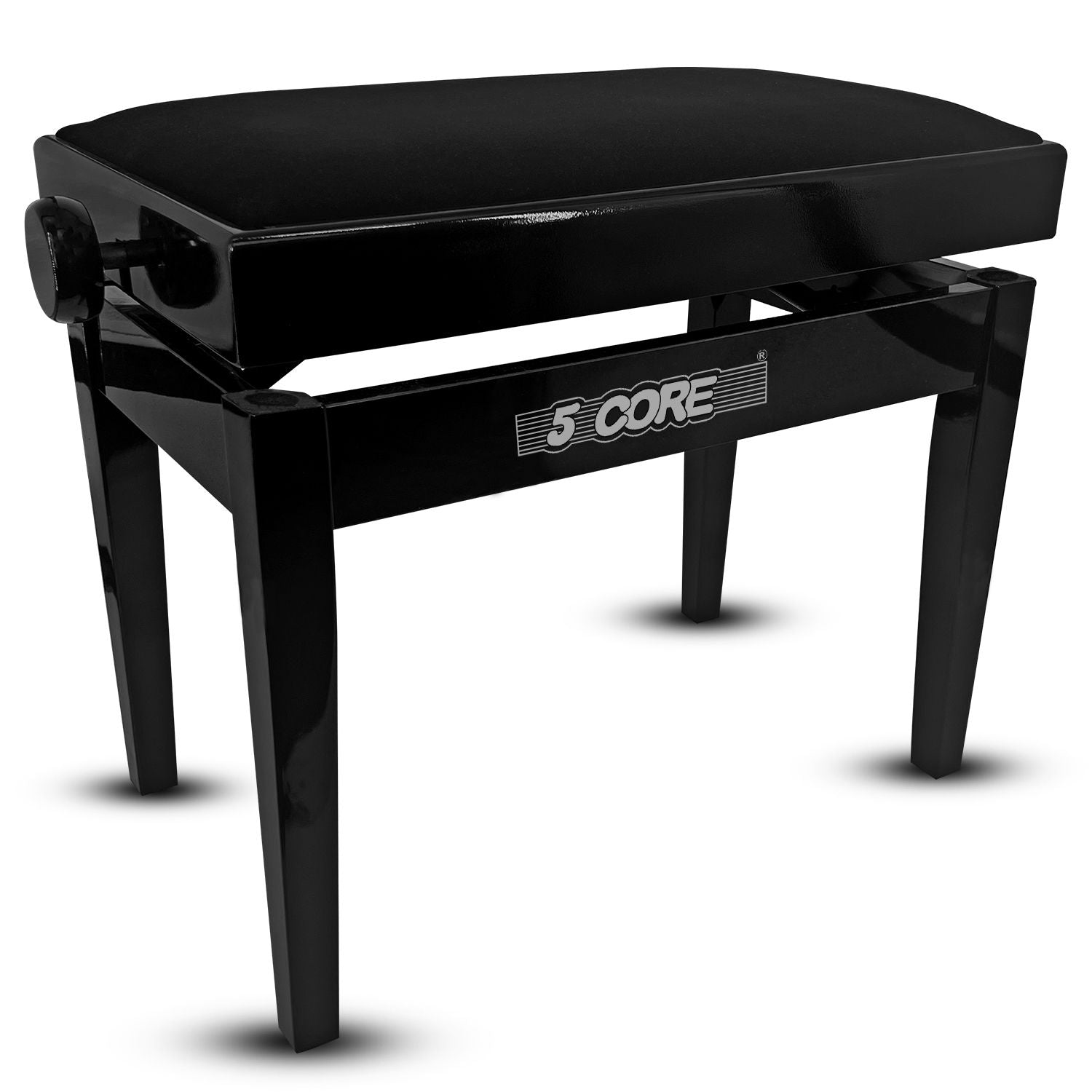 5 Core Adjustable Piano Bench Thick 3.25" Solid Wood Keyboard Stool Heavy Duty Musician Chair
