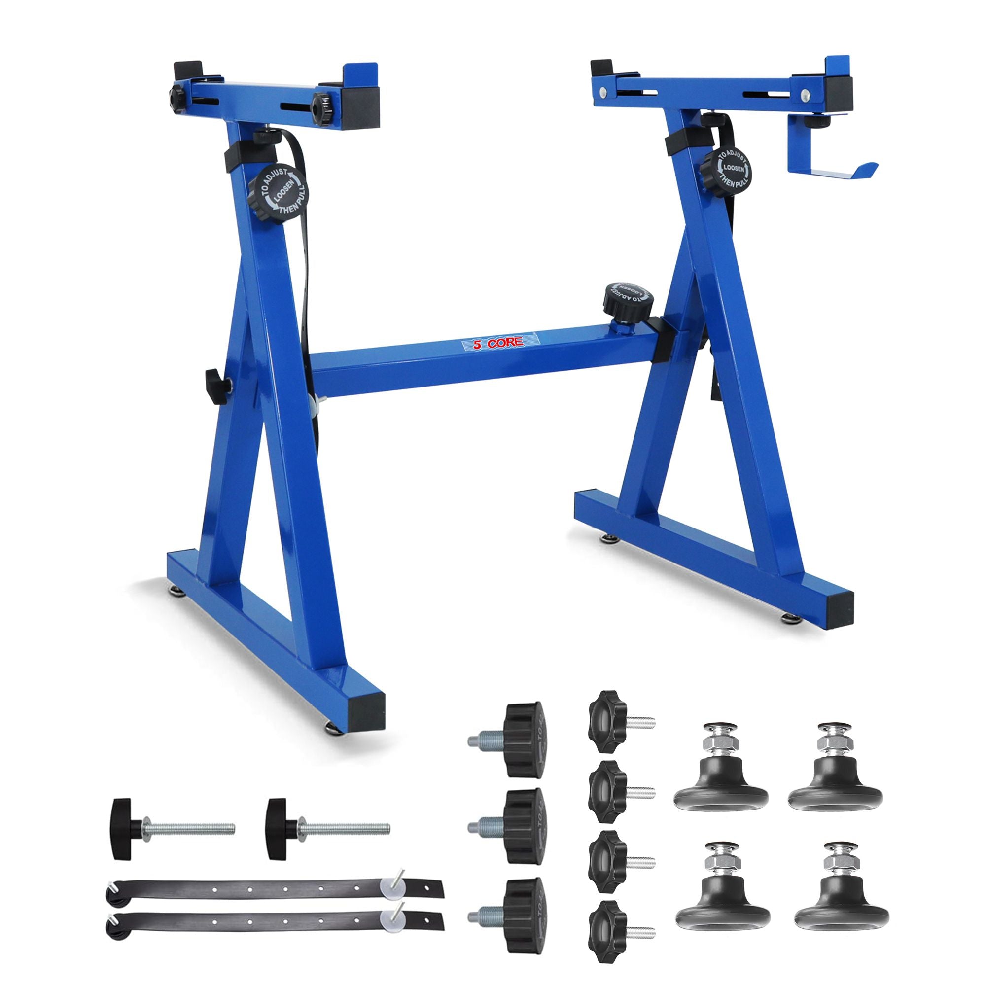 5 CORE Keyboard Stand Riser Z Style Height Width Adjustable Portable Heavy Duty Music Stands Holder for Kids and Adults Fits 54 to 88 Key Electric Pianos - KS Z1 BLU HD