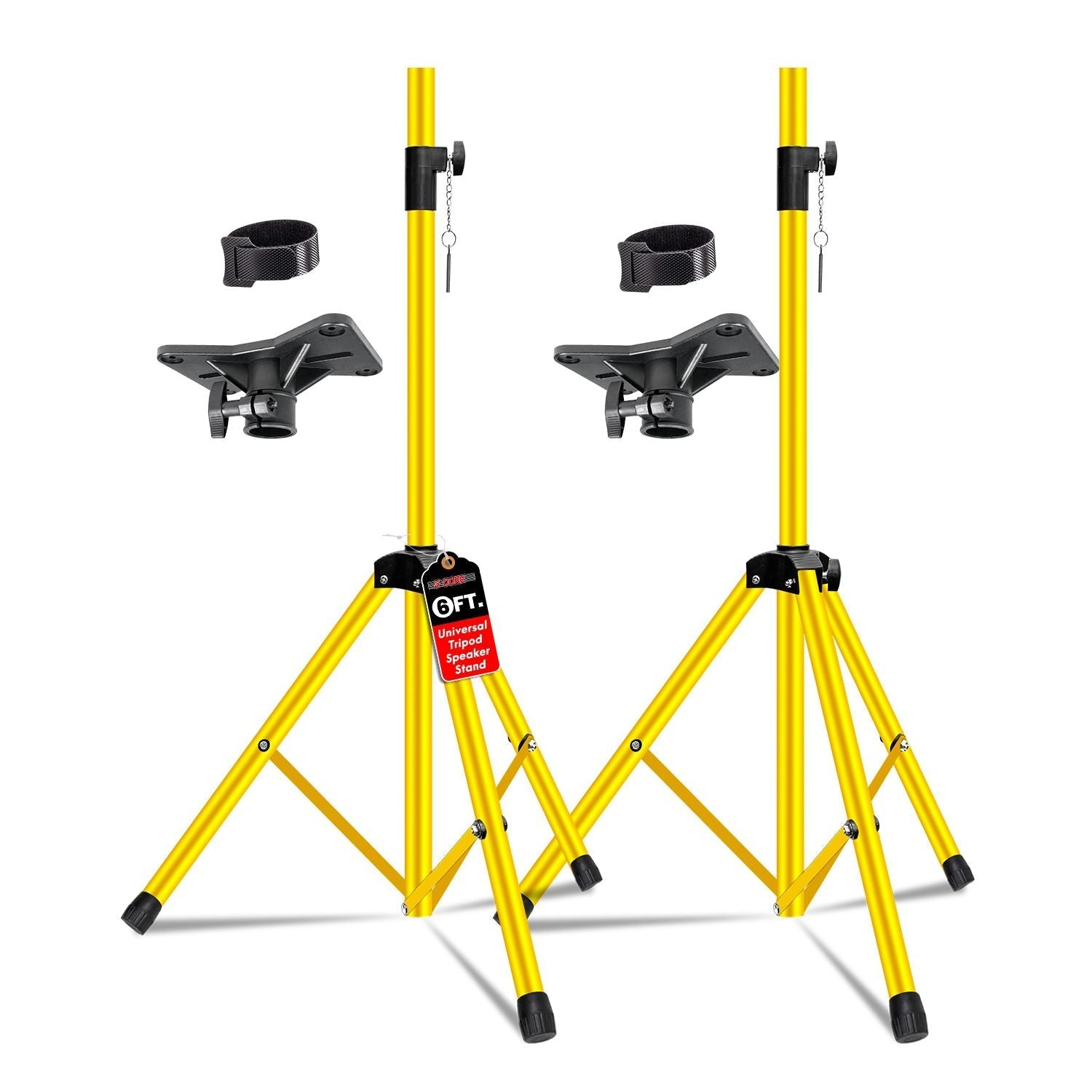 5 Core Speaker Stand 2Pcs Tripod Floor Tall Adjustable Up to 72 Inch DJ Studio Monitor Stands Pole Mount