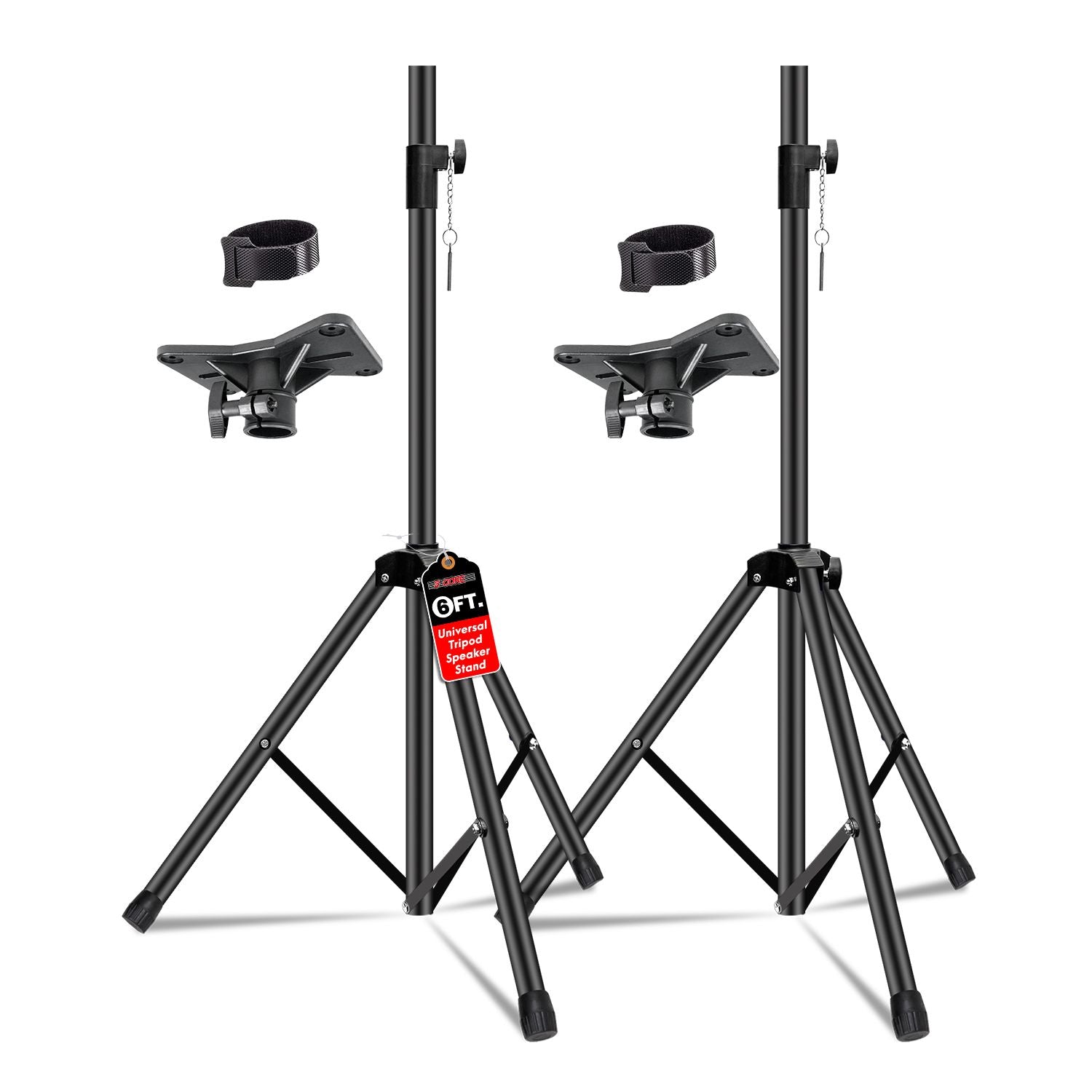5 Core Speaker Stand 2Pcs Tripod Floor Tall Adjustable Up to 72 Inch DJ Studio Monitor Stands Pole Mount